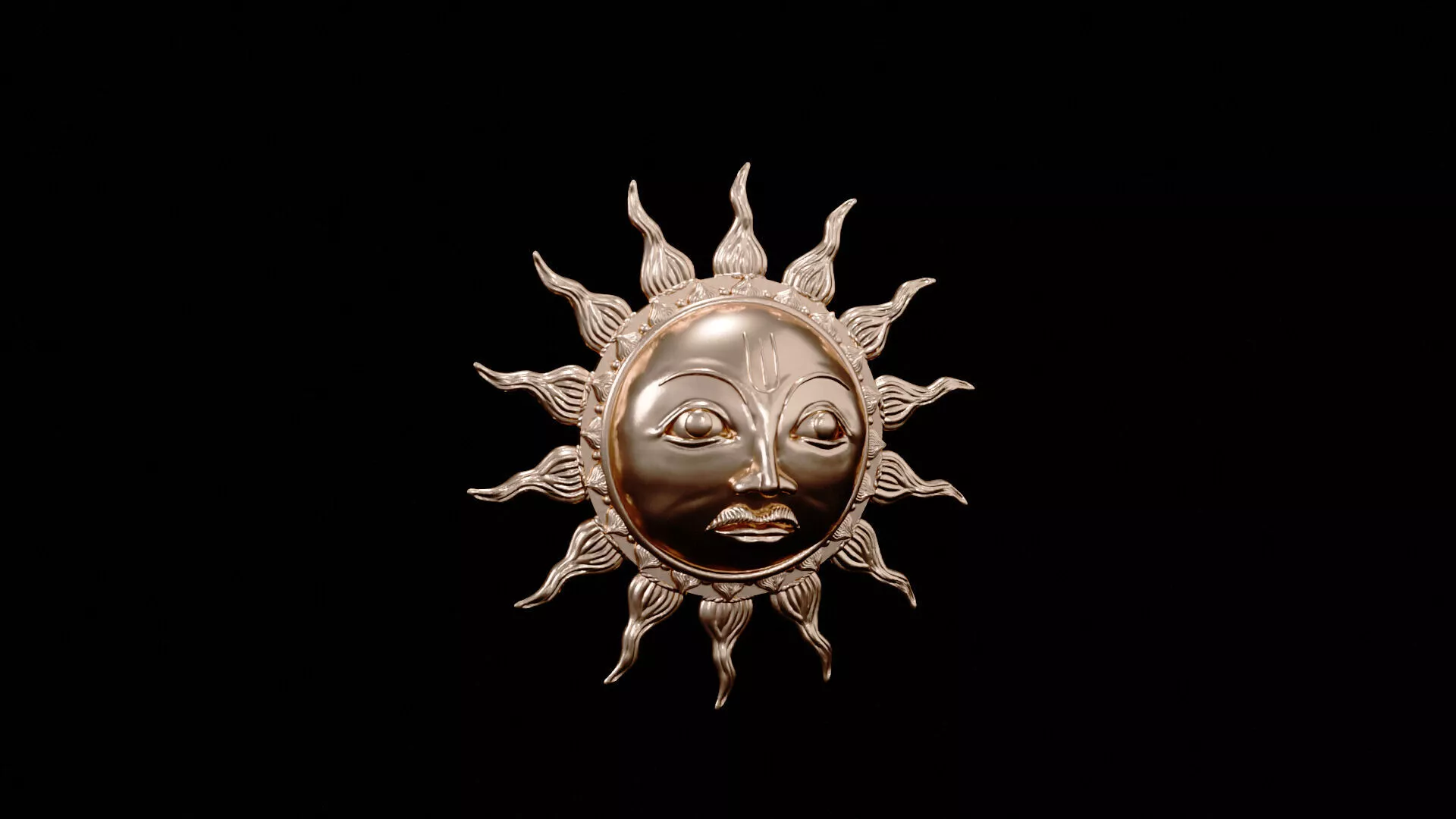 Sun Pendant Indian Style 3D Printable Model 3D print model
