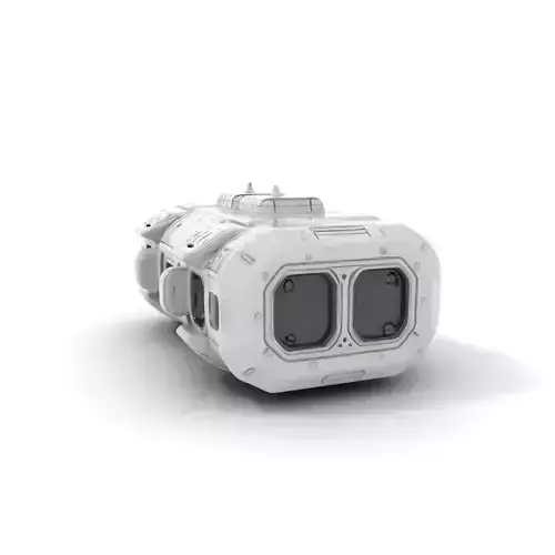 Futuristic White Space Capsule model pack Low-poly 3D model