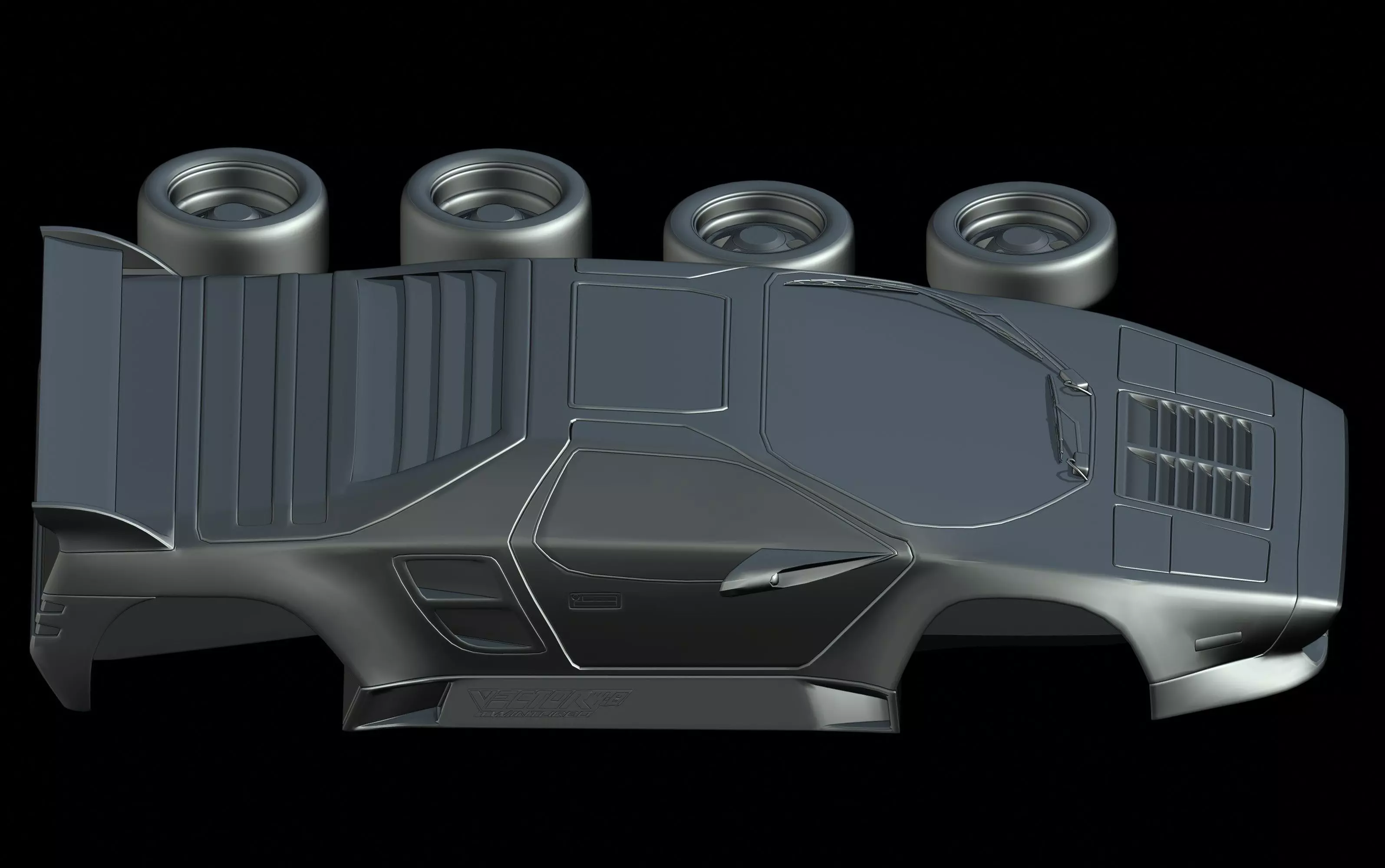 Vector W8 Twin Turbo 1993 3D print model_5