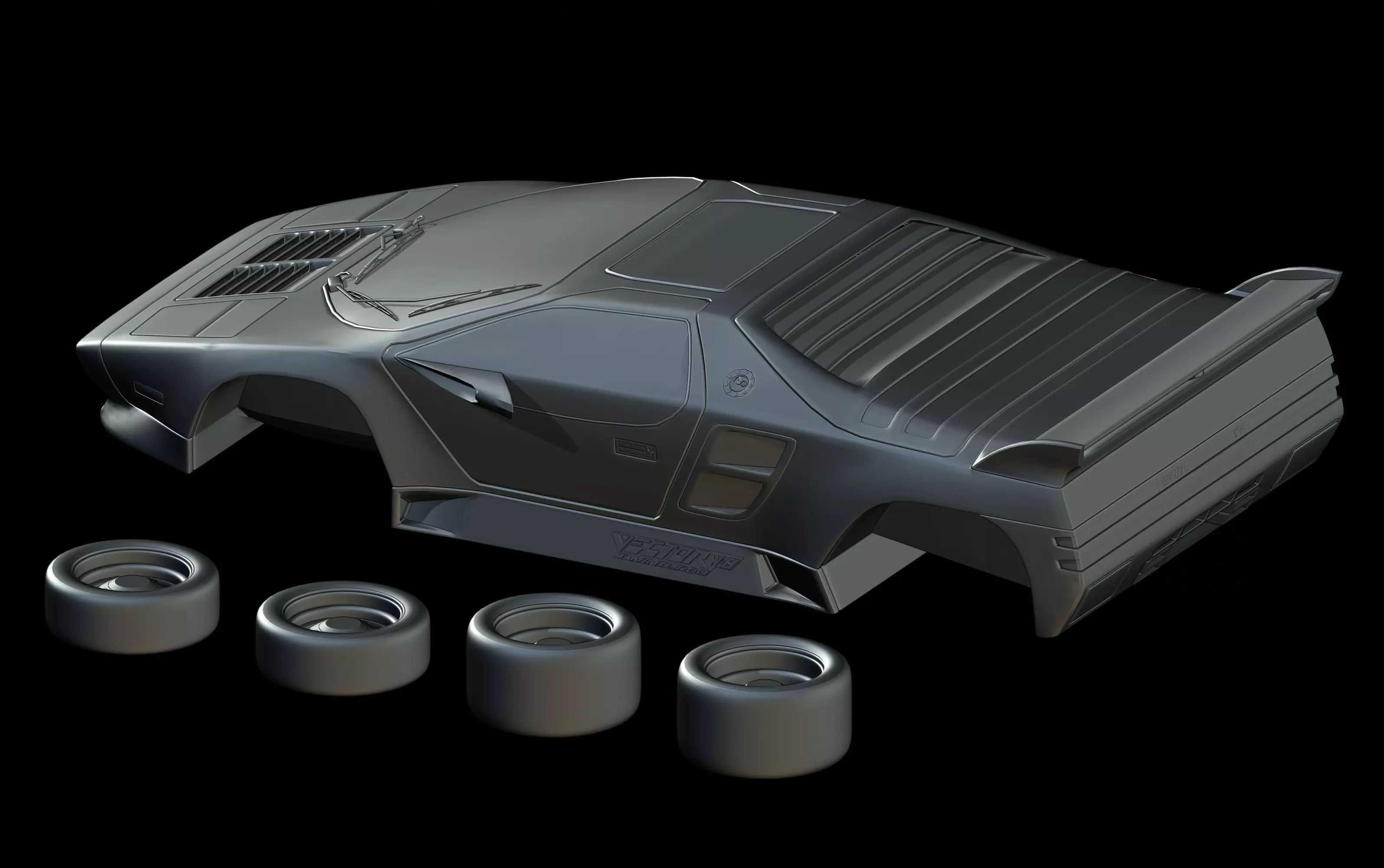 Vector W8 Twin Turbo 1993 3D print model_2