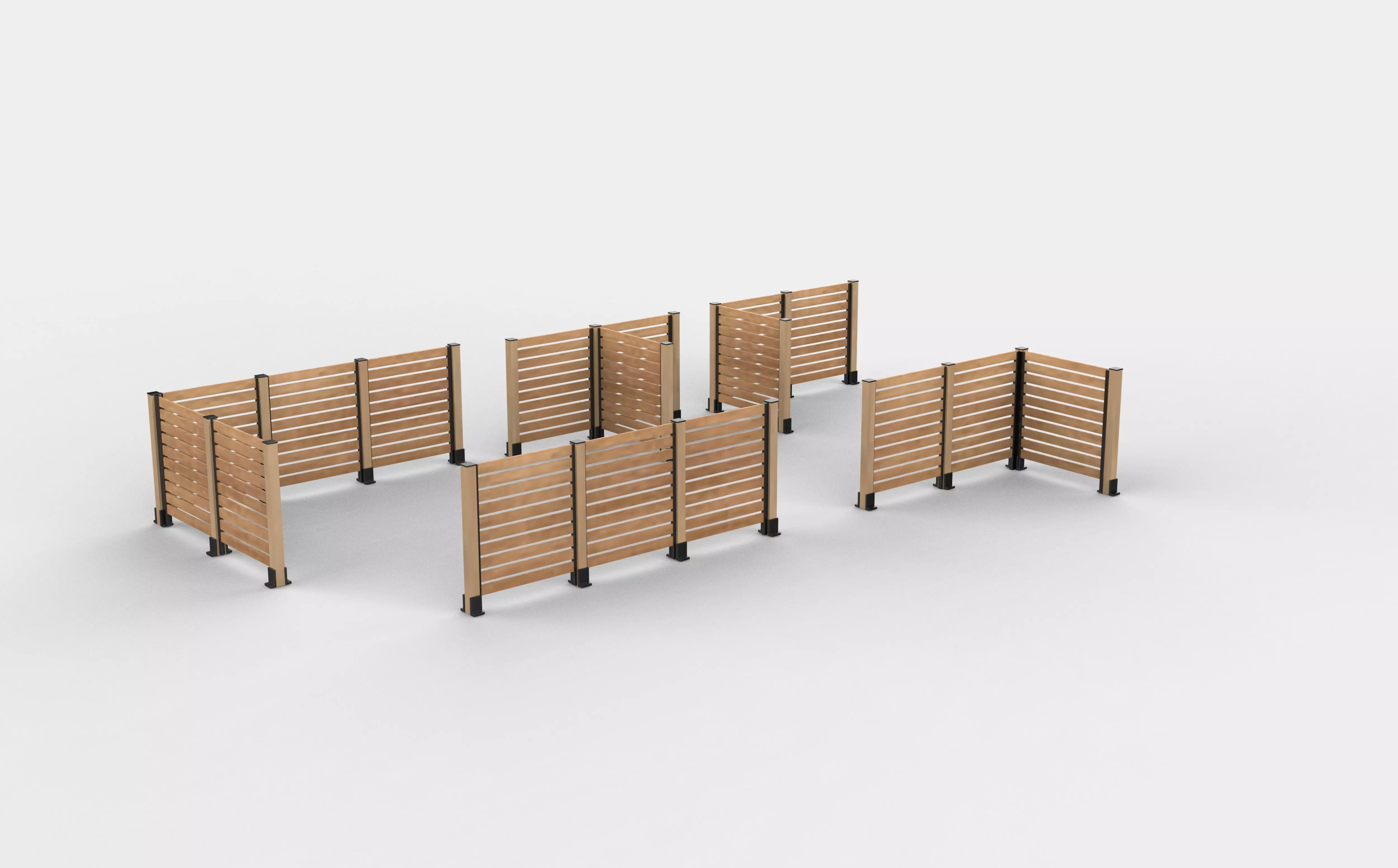 Fence System Post 3D model_5