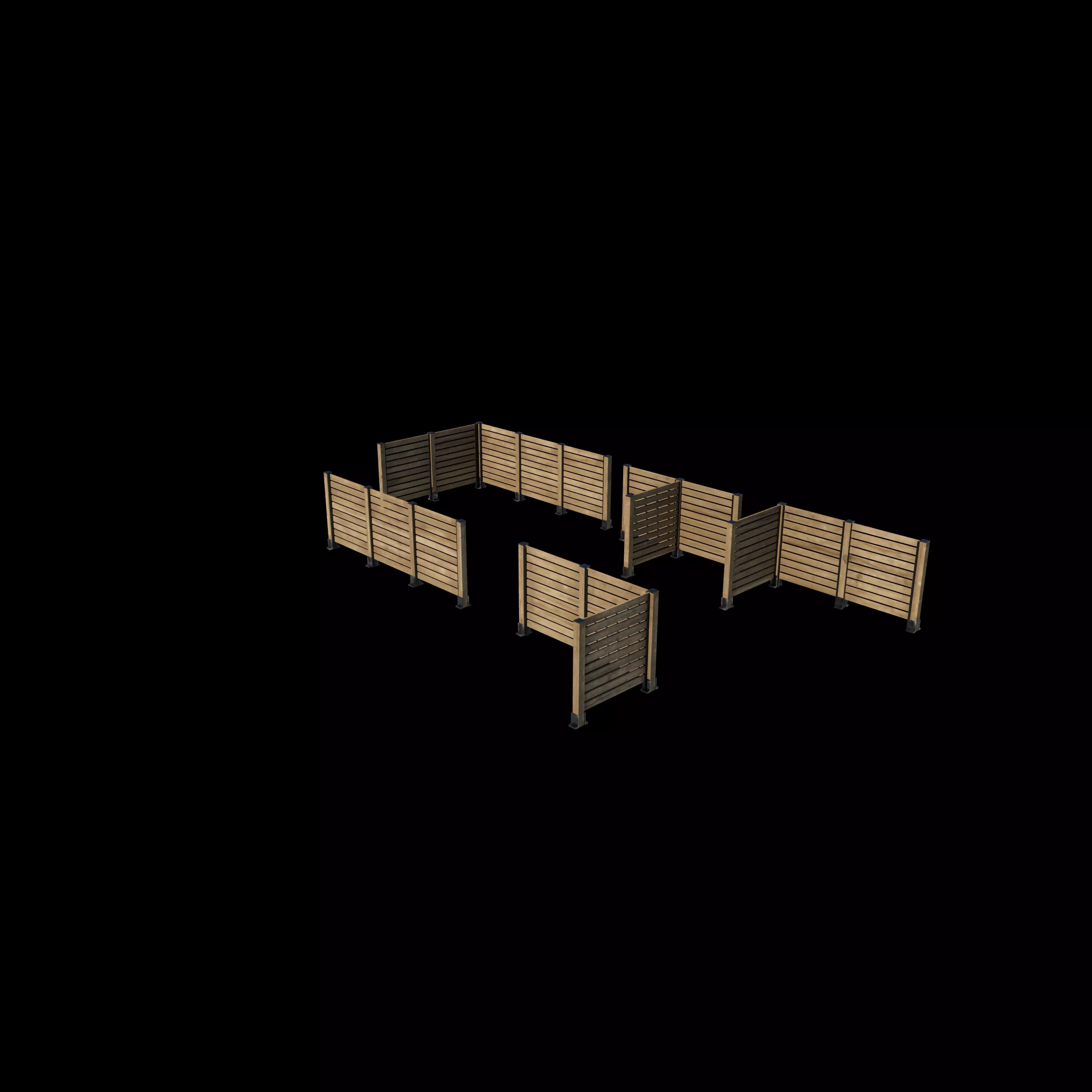 Fence System Post 3D model_3