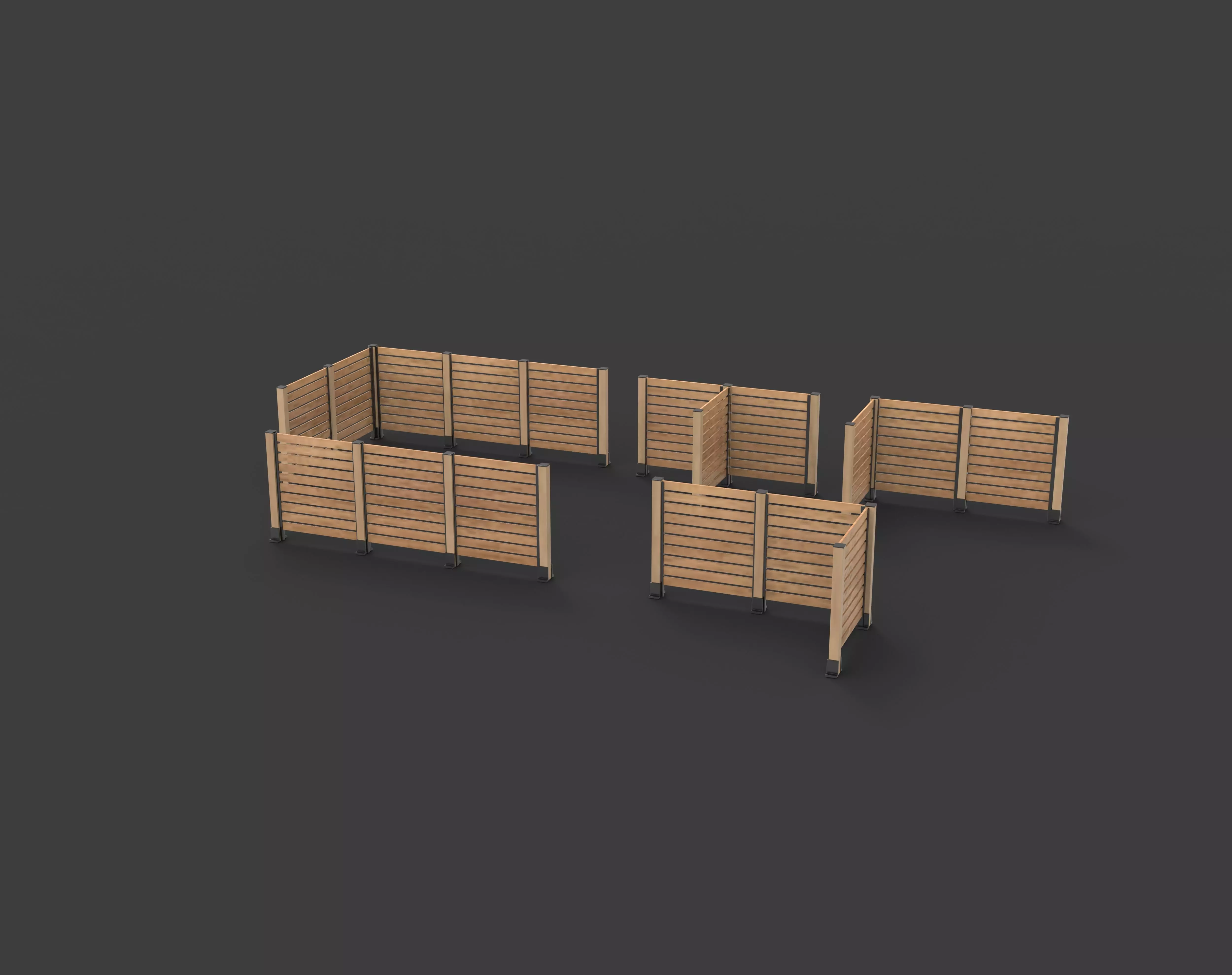 Fence System Post 3D model_10