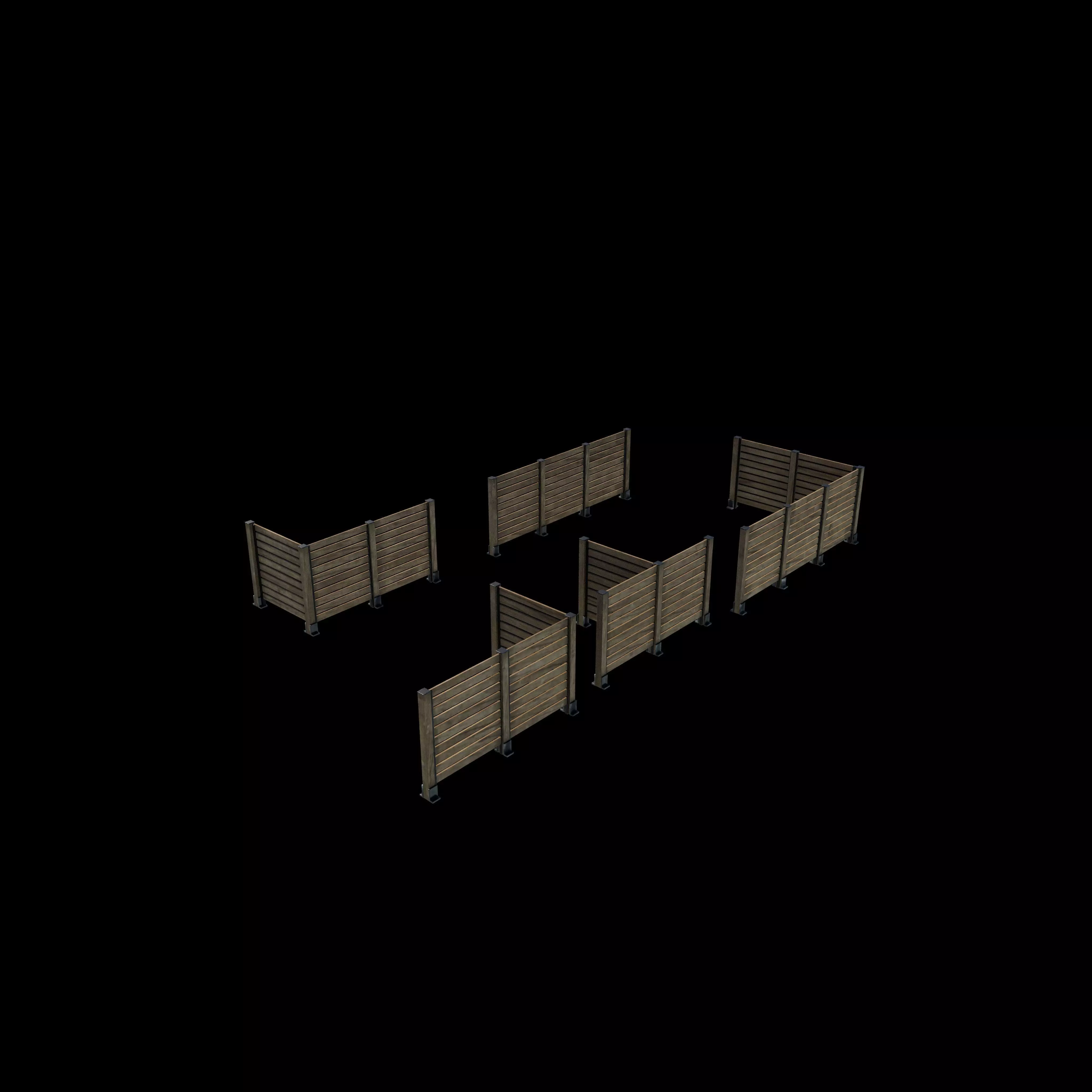 Fence System Post 3D model_9