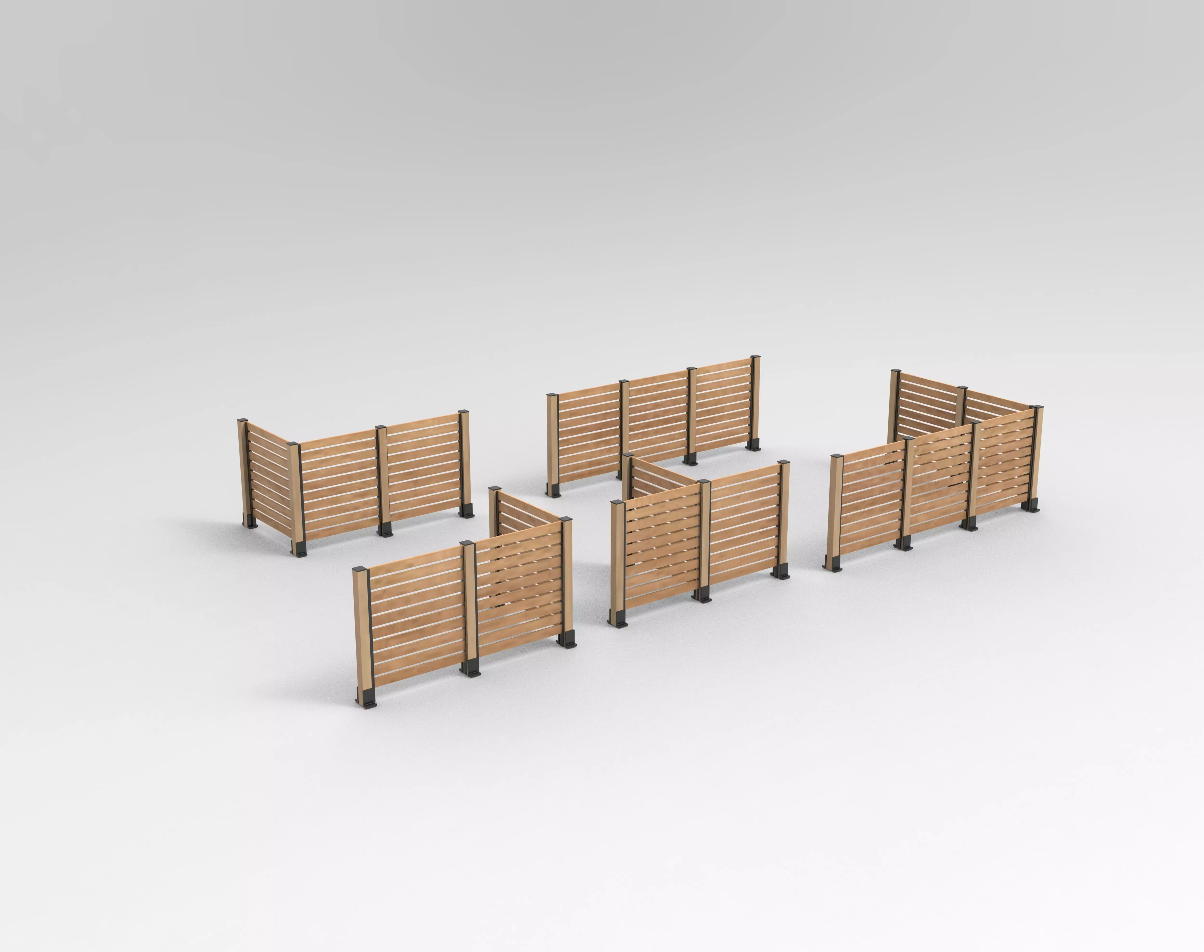 Fence System Post 3D model_7