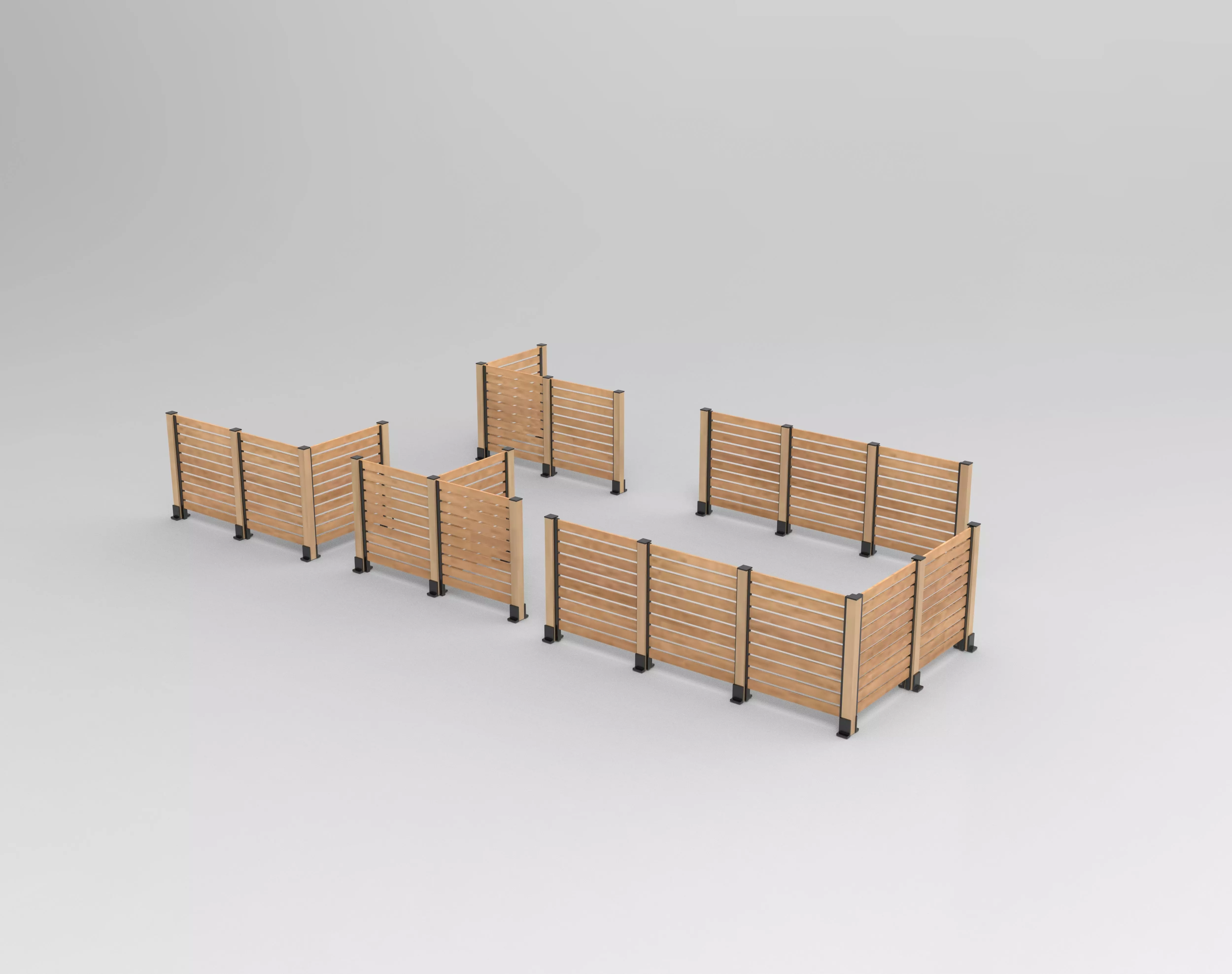 Fence System Post 3D model_4