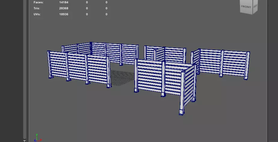 Fence System Post 3D model_14