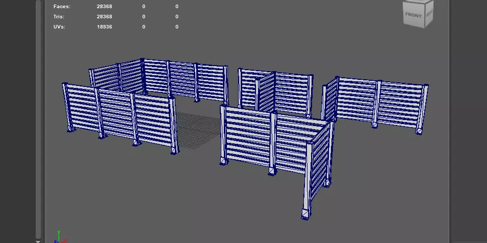 Fence System Post 3D model_16