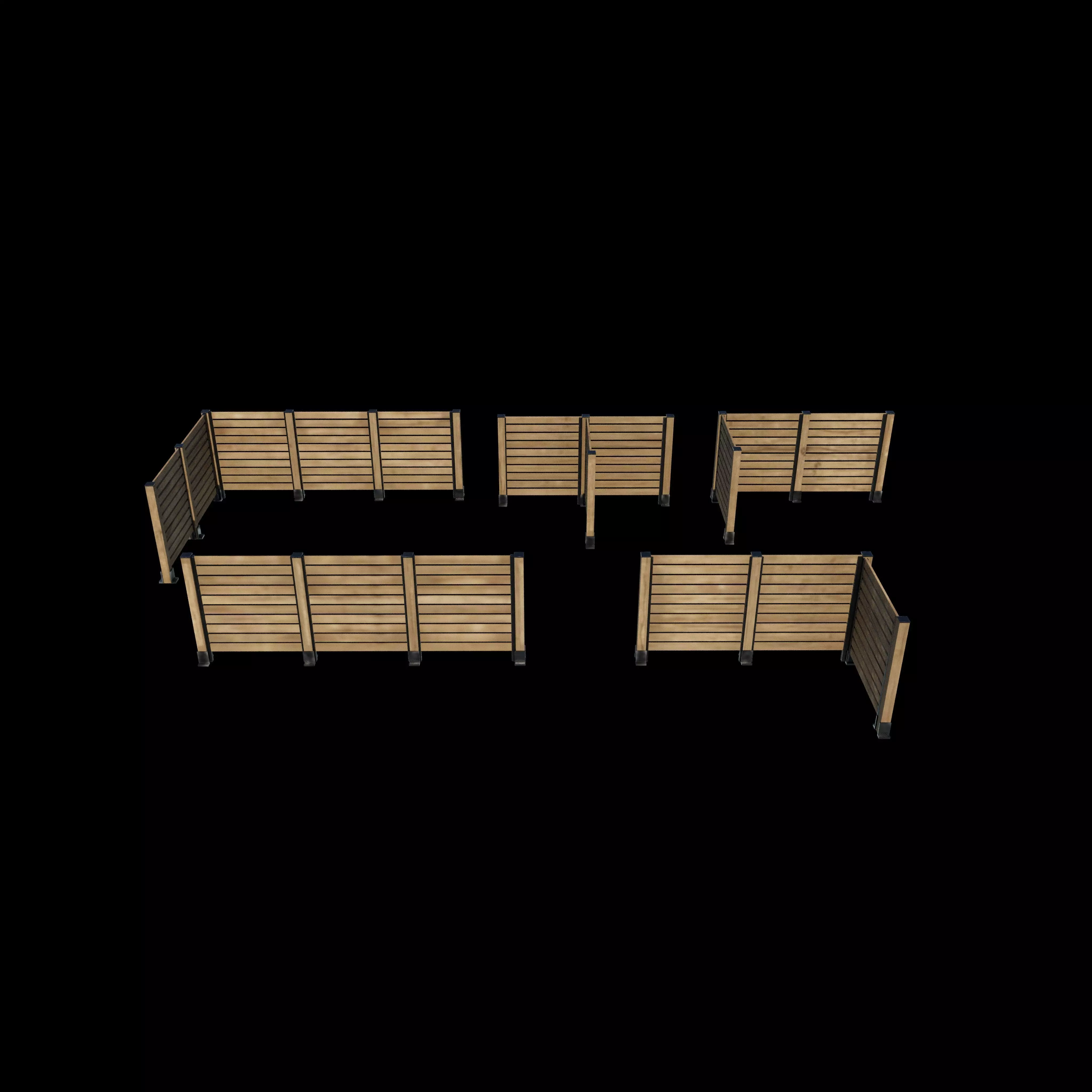 Fence System Post 3D model_2
