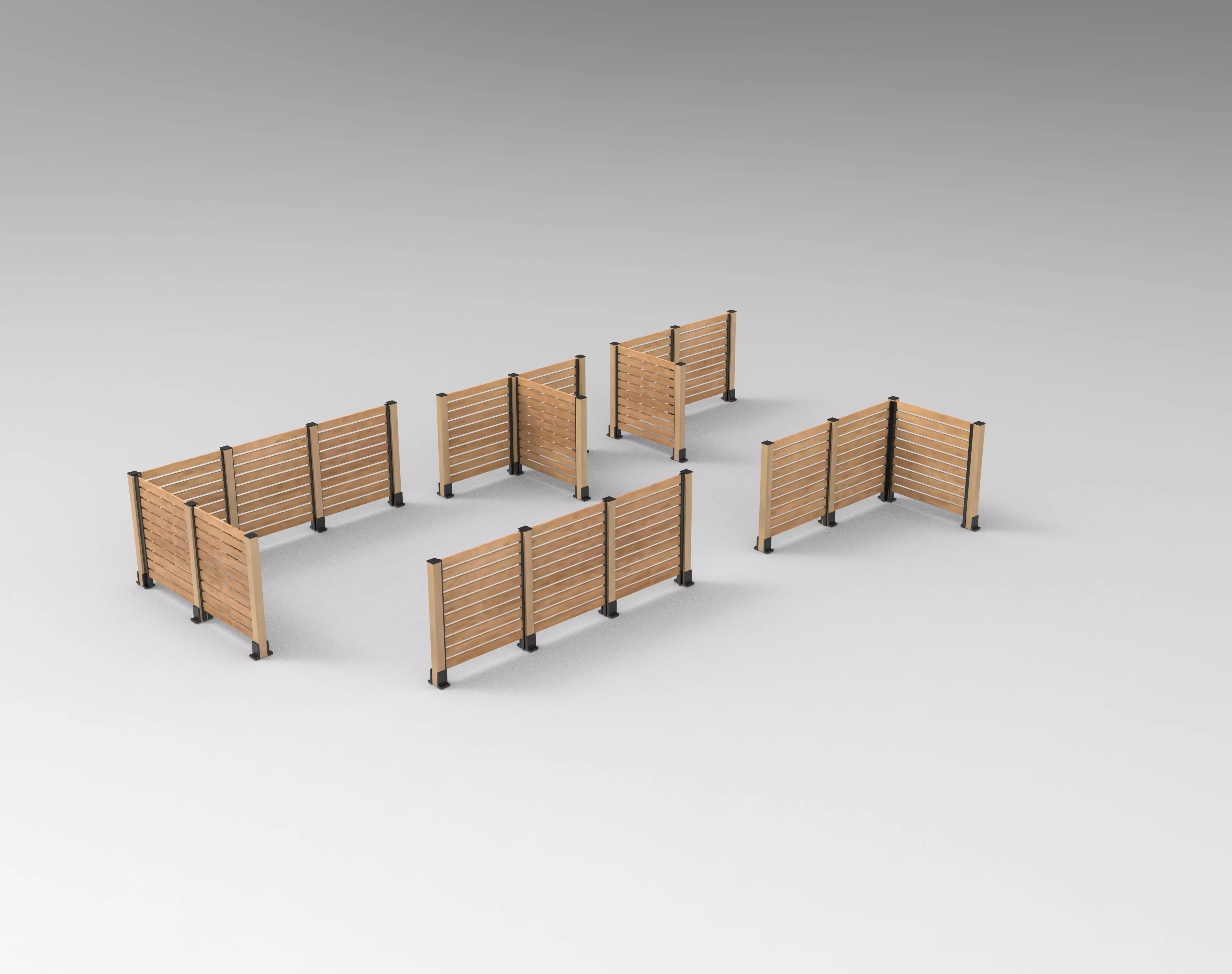 Fence System Post 3D model_11