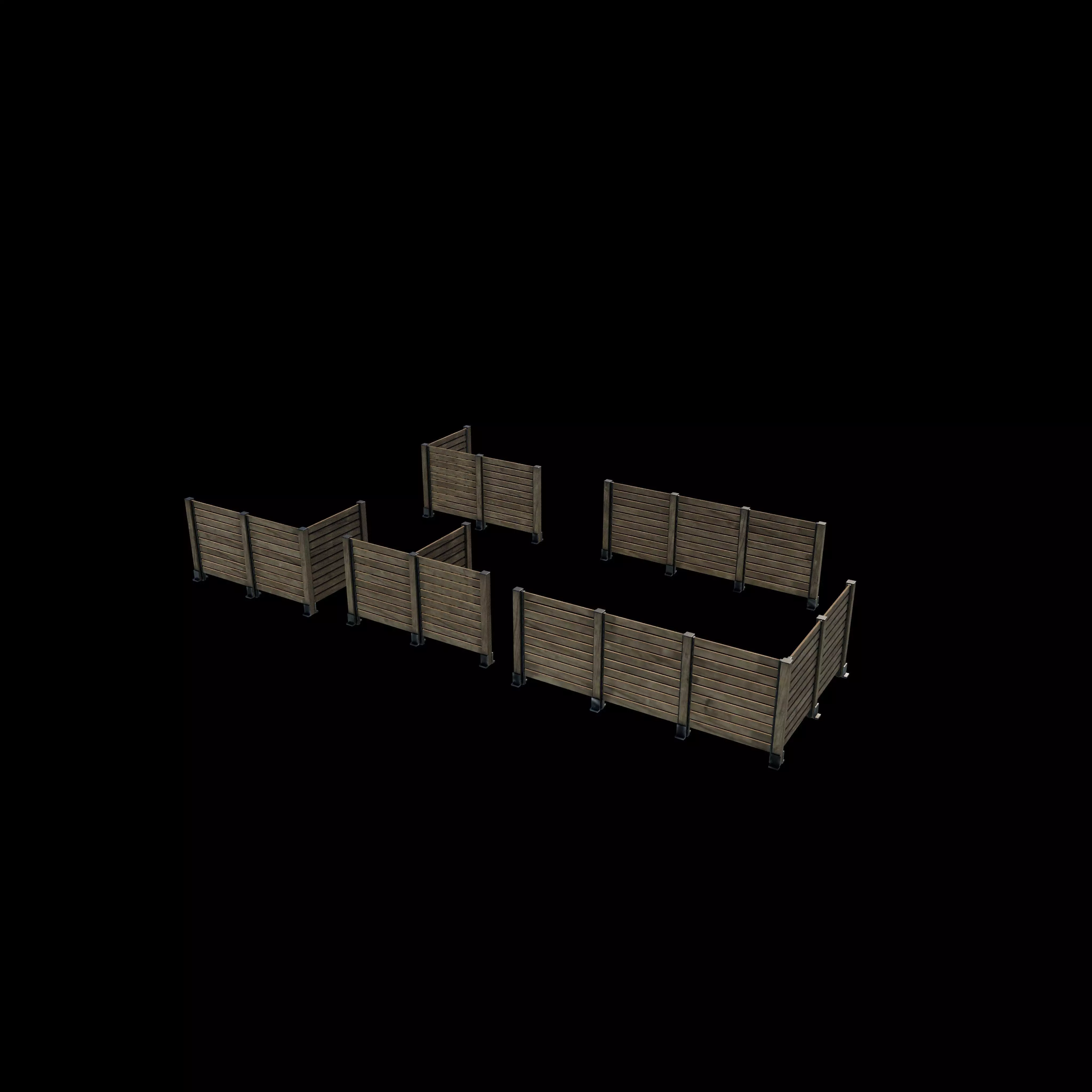 Fence System Post 3D model_6
