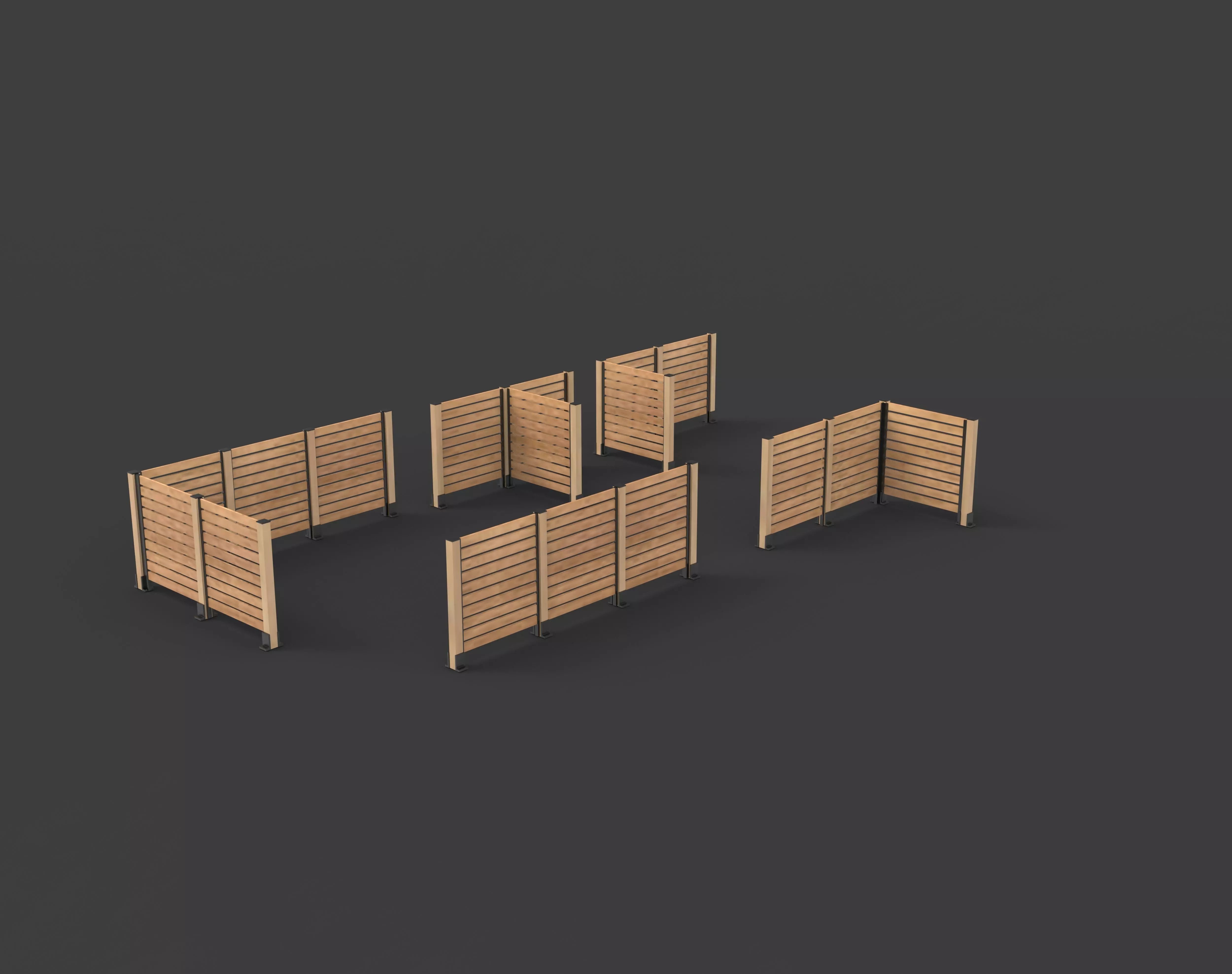 Fence System Post 3D model_8