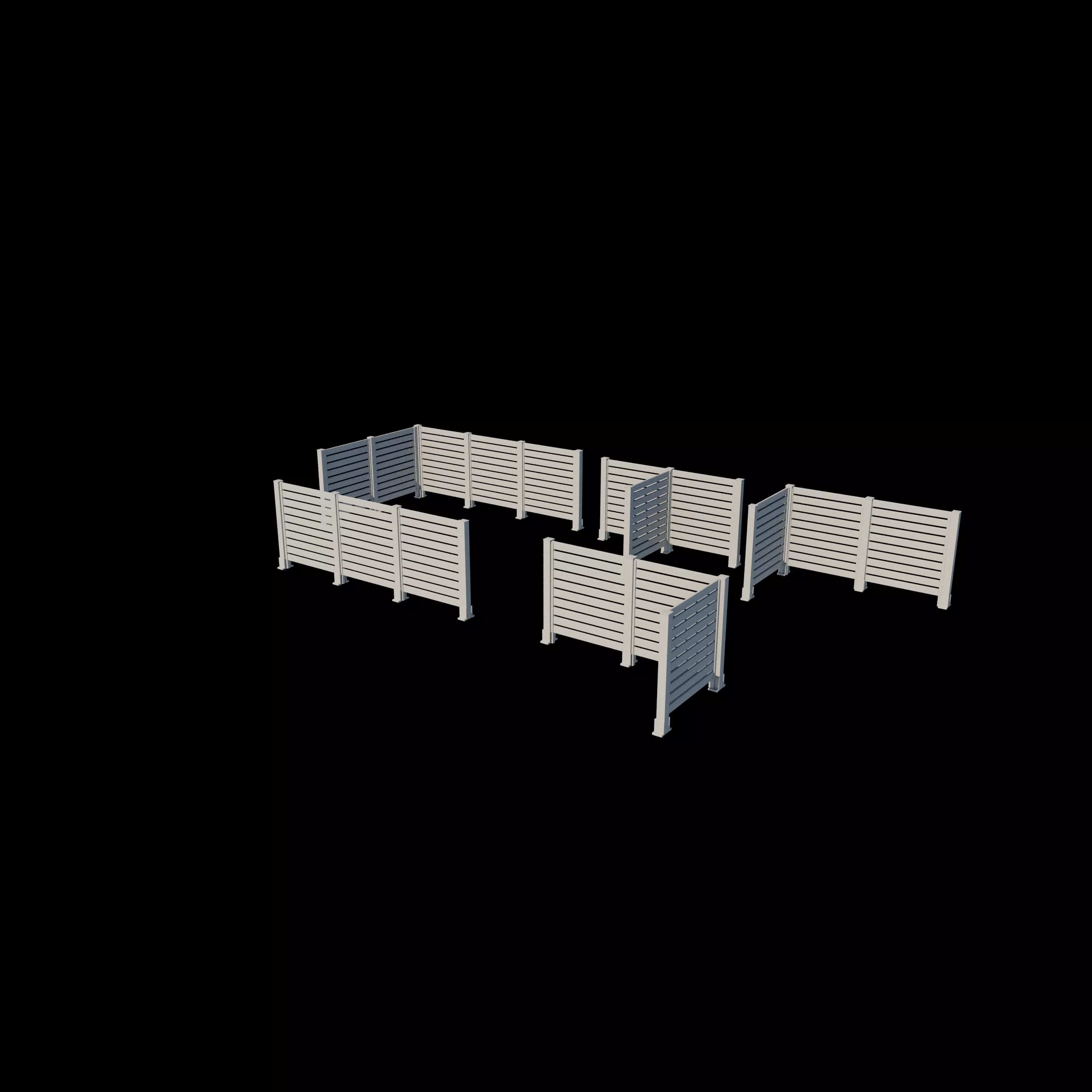 Fence System Post 3D model_15
