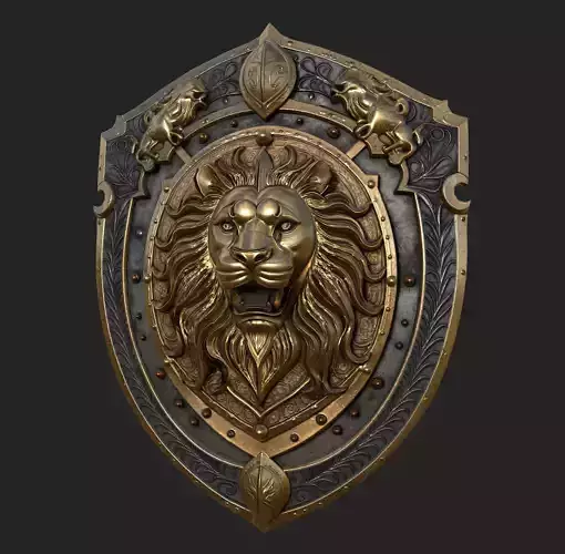 Medieval Knight Fantasy Shield Armor  x3 Textures Low-poly 3D model