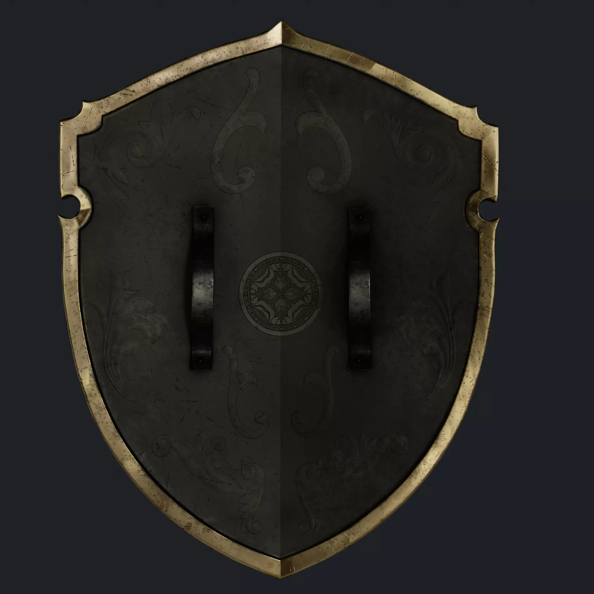 Medieval Knight Fantasy Shield Armor  x3 Textures Low-poly 3D model_17