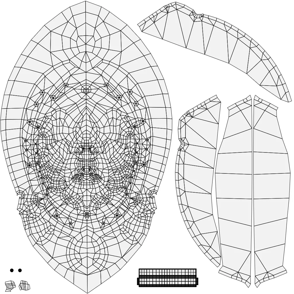 Medieval Knight Fantasy Shield Armor  x3 Textures Low-poly 3D model_2