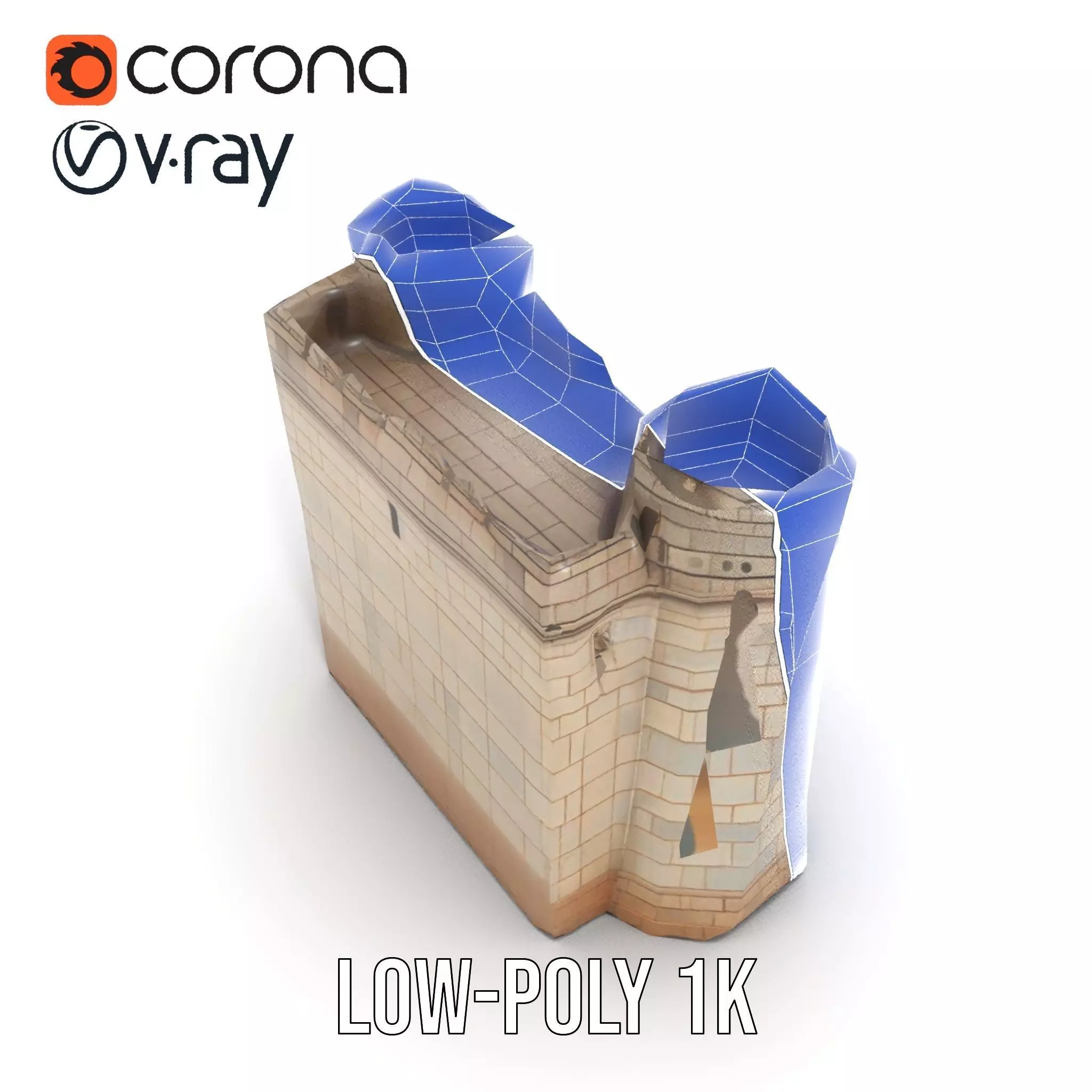 Stone Fortress Tower model pack Low-poly 3D model_25