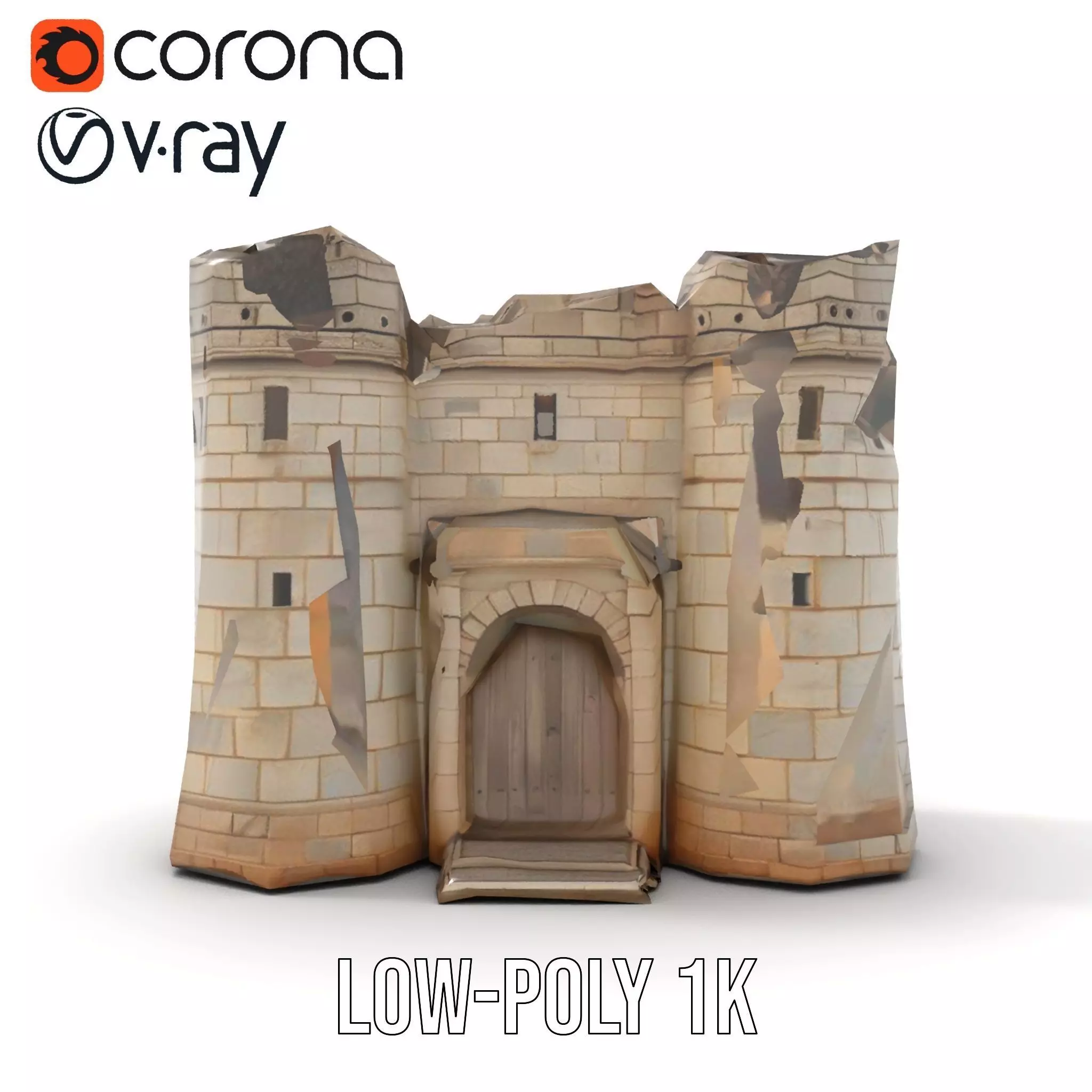 Stone Fortress Tower model pack Low-poly 3D model_8
