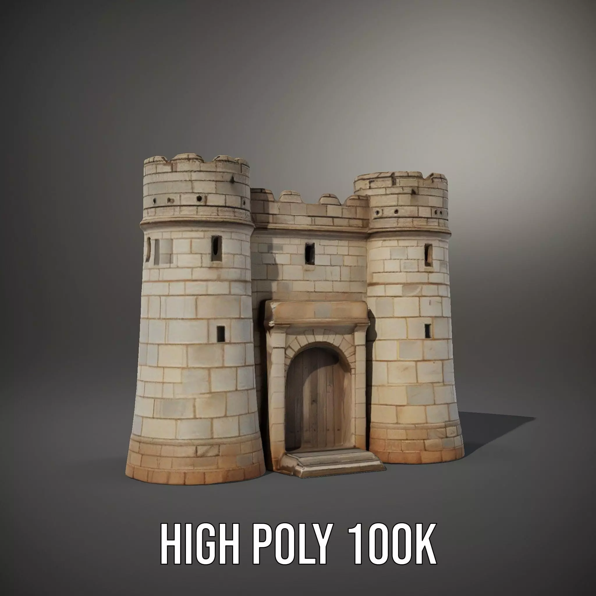 Stone Fortress Tower model pack Low-poly 3D model_9