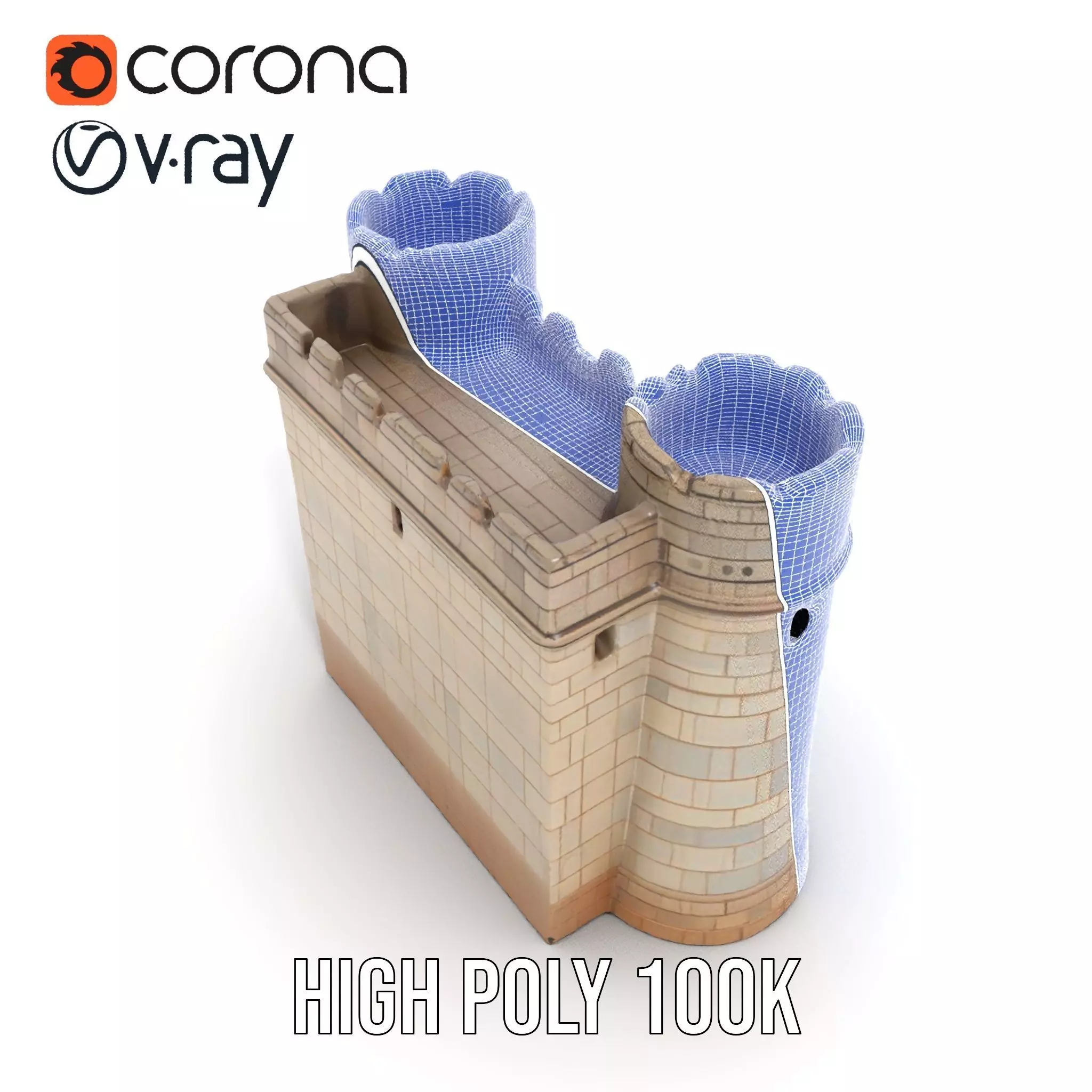 Stone Fortress Tower model pack Low-poly 3D model_29