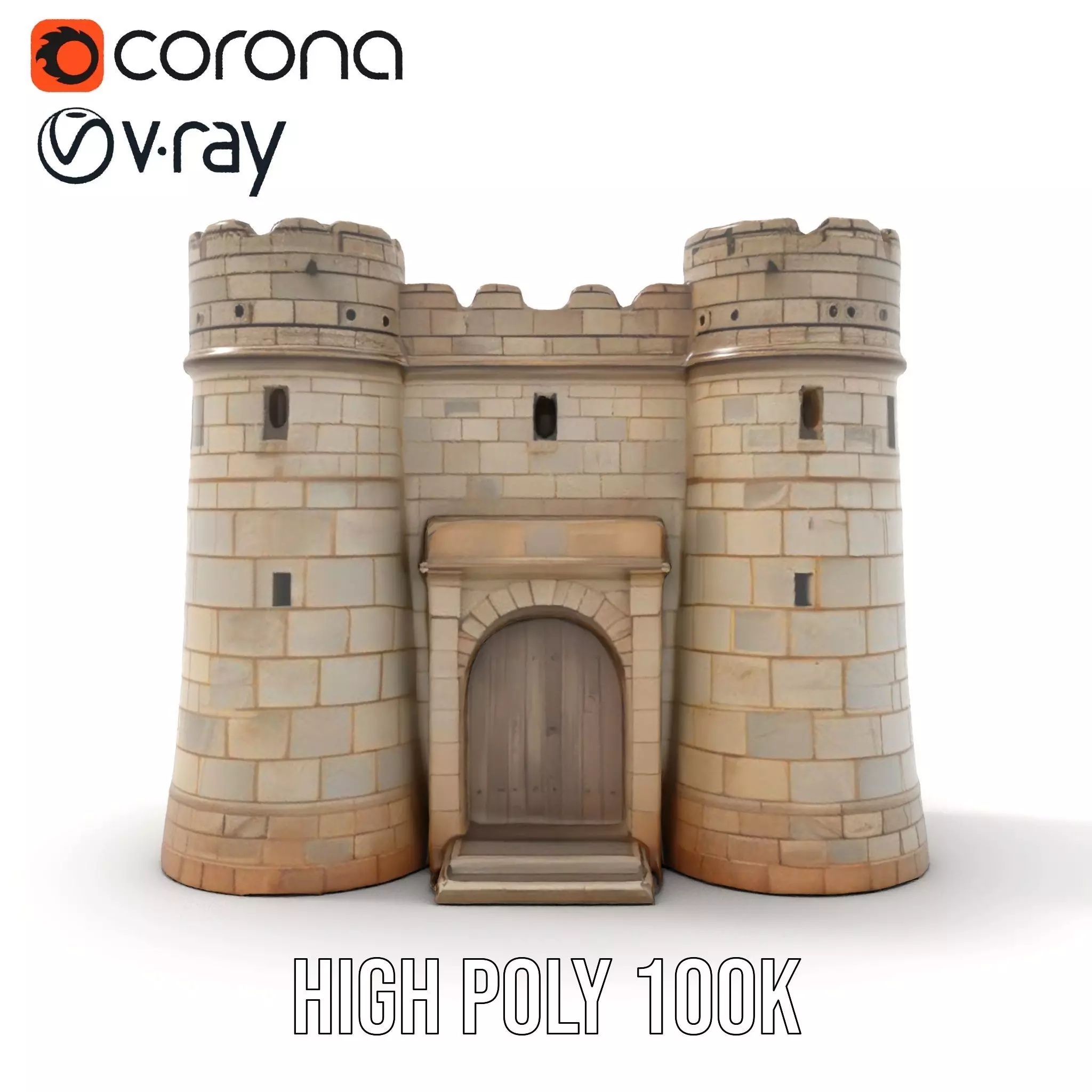 Stone Fortress Tower model pack Low-poly 3D model_32