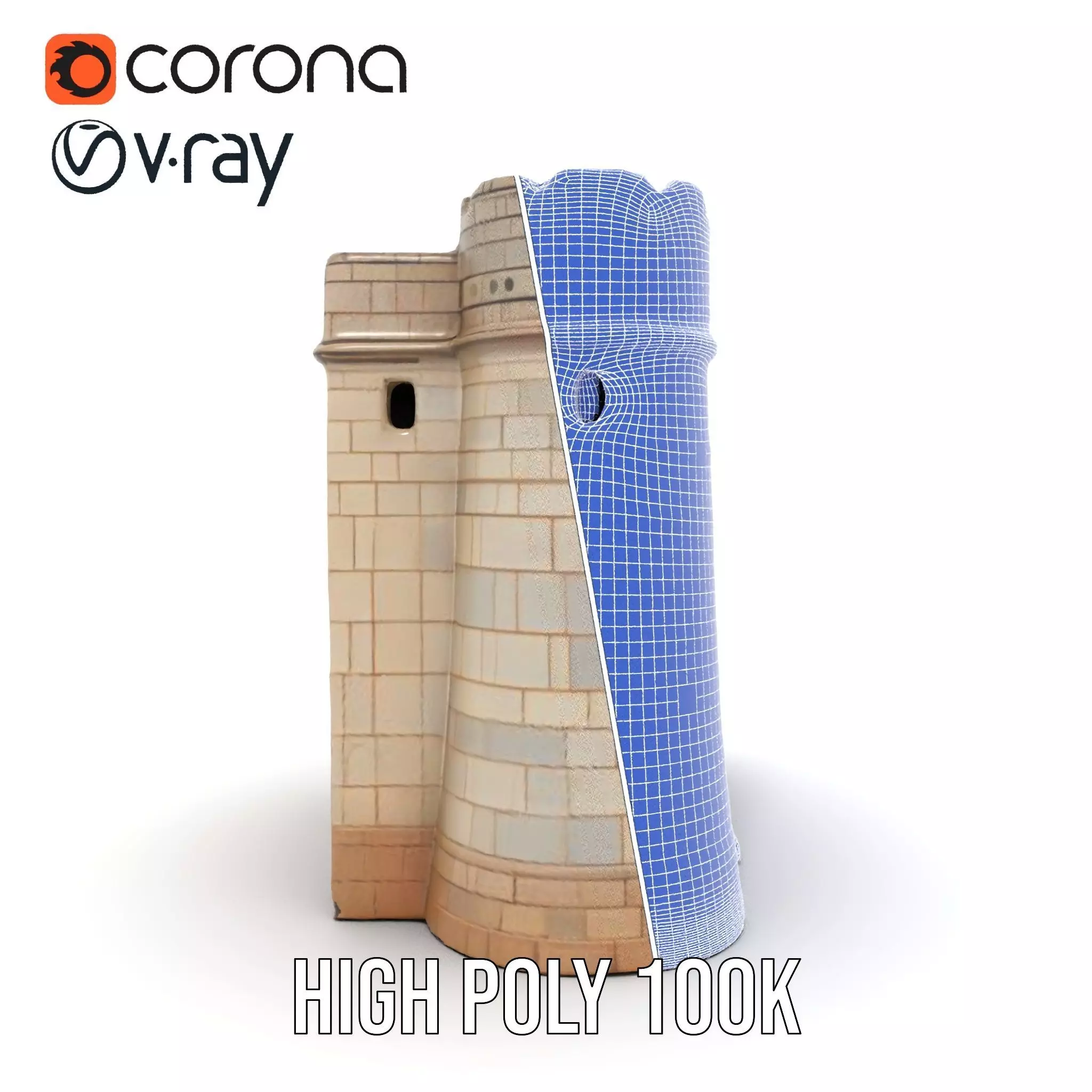 Stone Fortress Tower model pack Low-poly 3D model_35