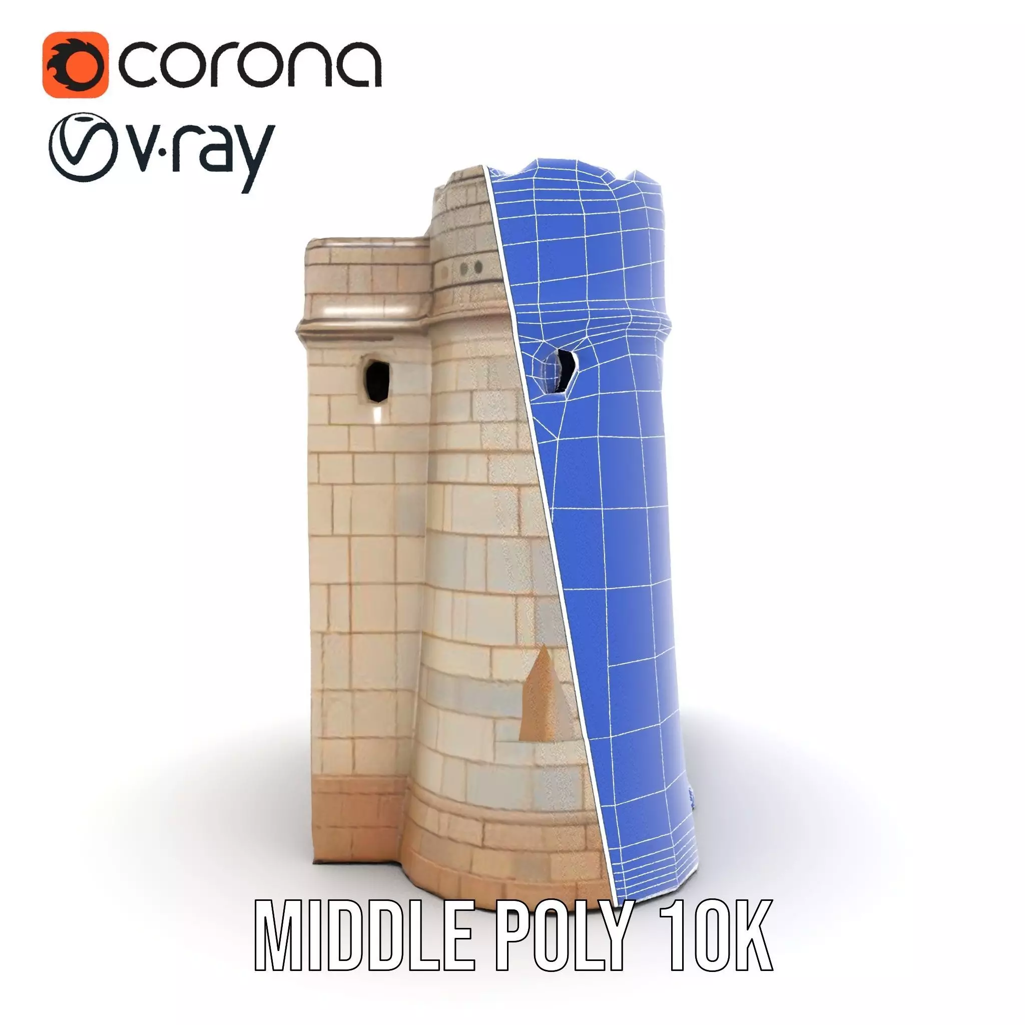 Stone Fortress Tower model pack Low-poly 3D model_30