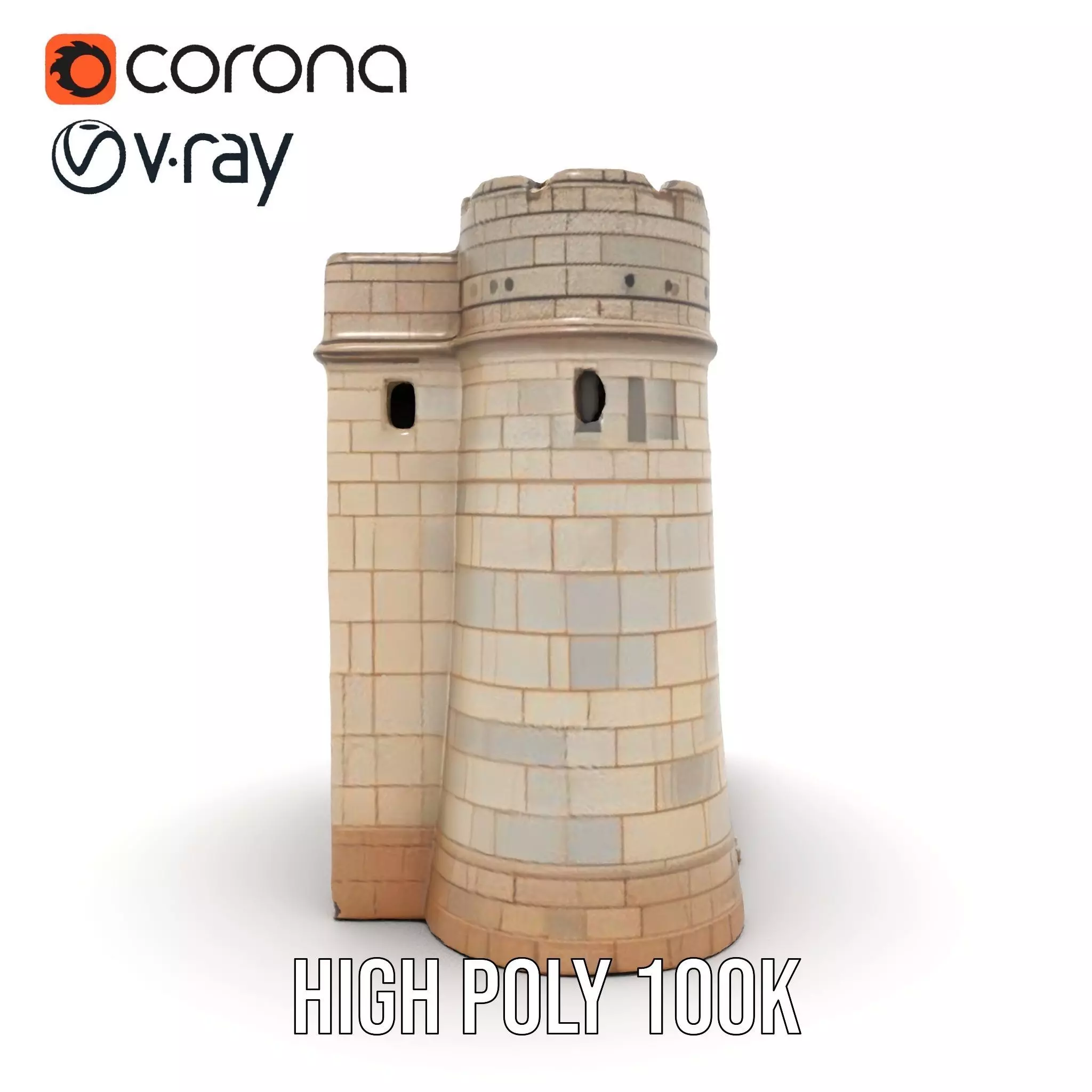 Stone Fortress Tower model pack Low-poly 3D model_34