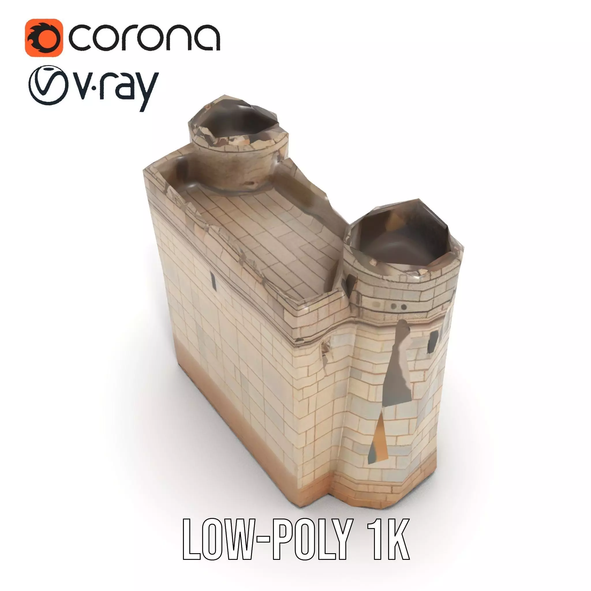 Stone Fortress Tower model pack Low-poly 3D model_10