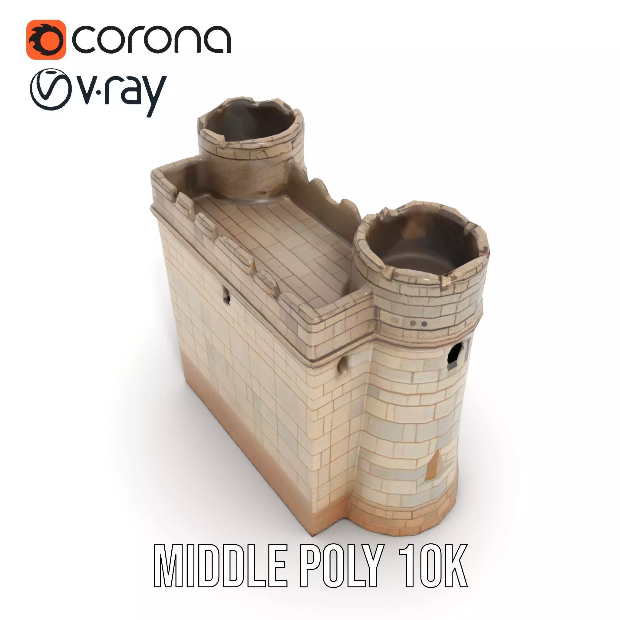 Stone Fortress Tower model pack Low-poly 3D model_16