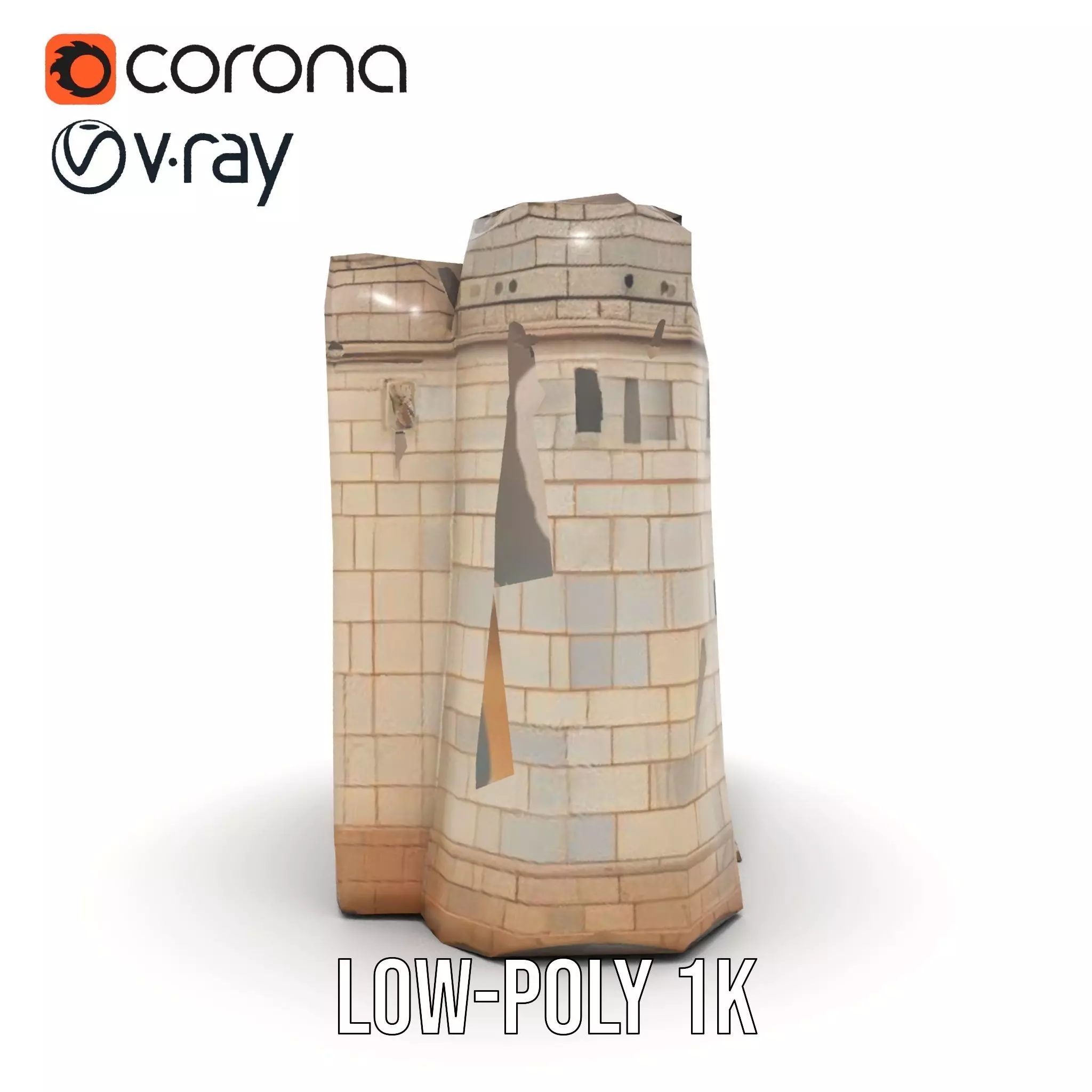 Stone Fortress Tower model pack Low-poly 3D model_15