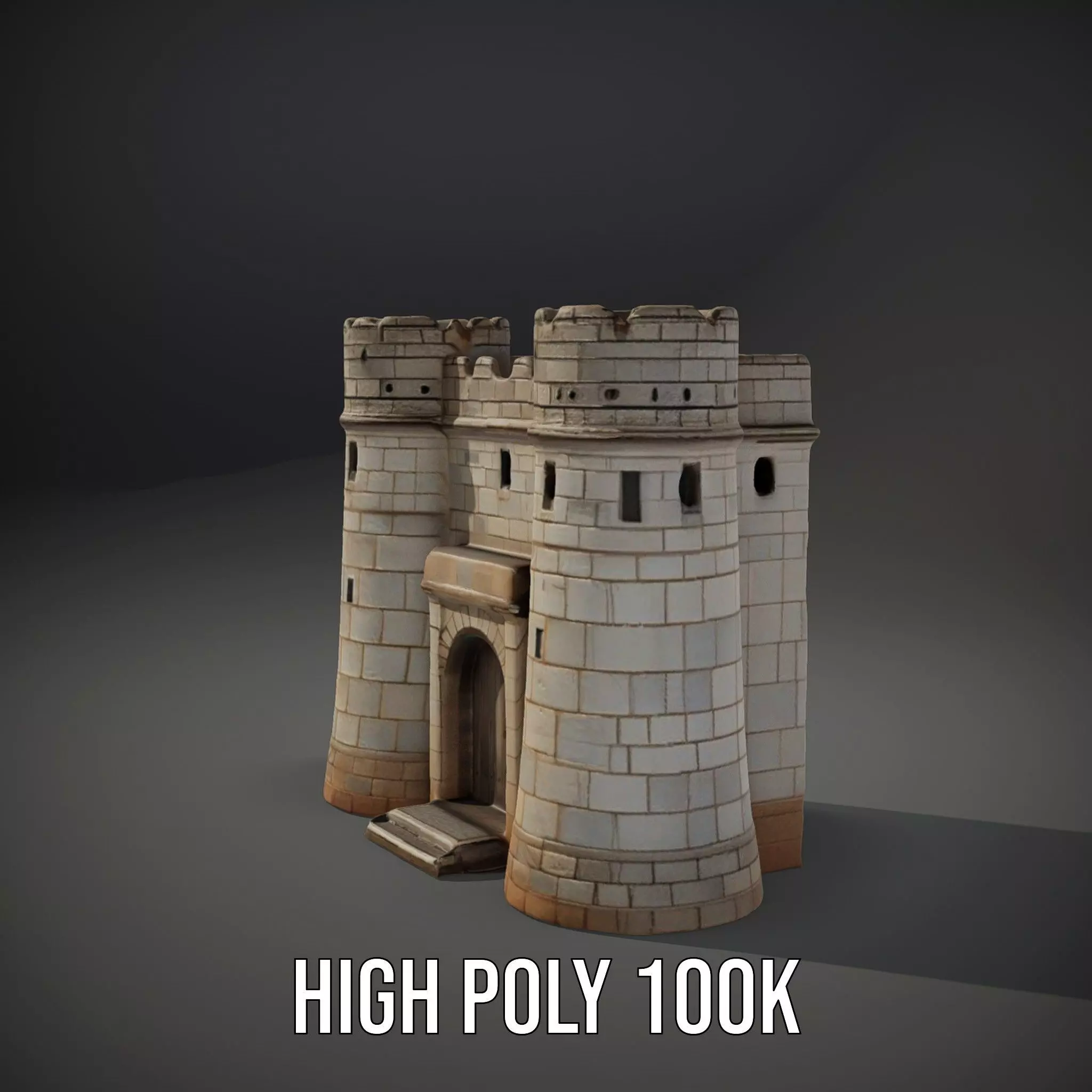Stone Fortress Tower model pack Low-poly 3D model_11