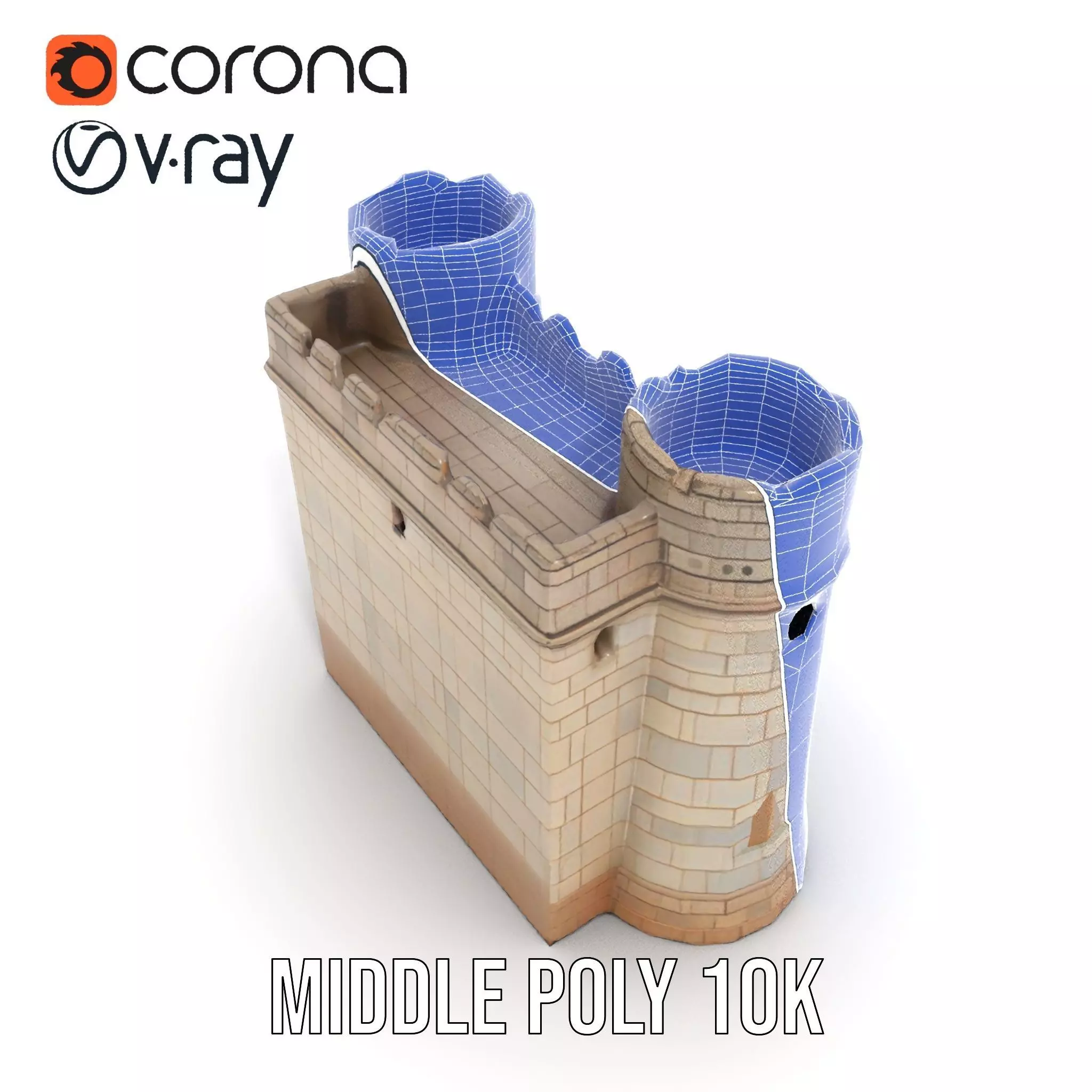 Stone Fortress Tower model pack Low-poly 3D model_6