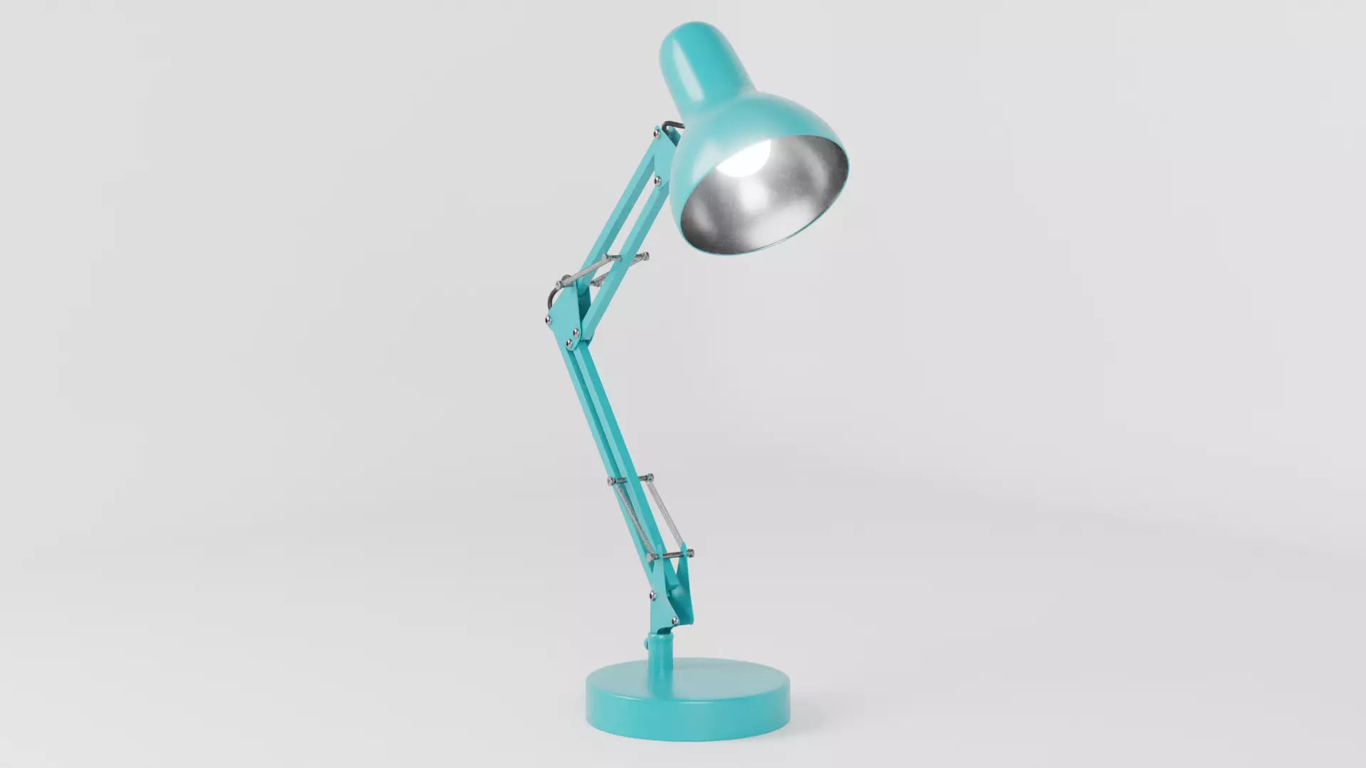 Desk Lamp Flexo Turquoise - PBR metal desk lamp 3D model