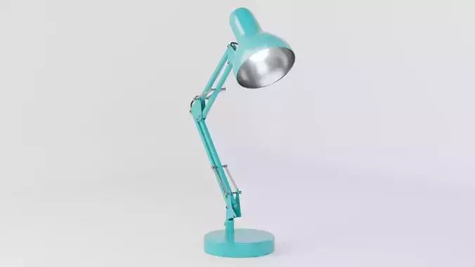 Desk Lamp Flexo Turquoise - PBR metal desk lamp 3D model