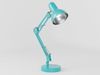 Desk Lamp Flexo Turquoise - PBR metal desk lamp 3D model_1