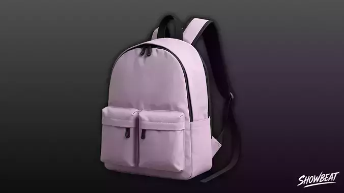 Lilac Two Pocket Backpack Low-poly 3D model