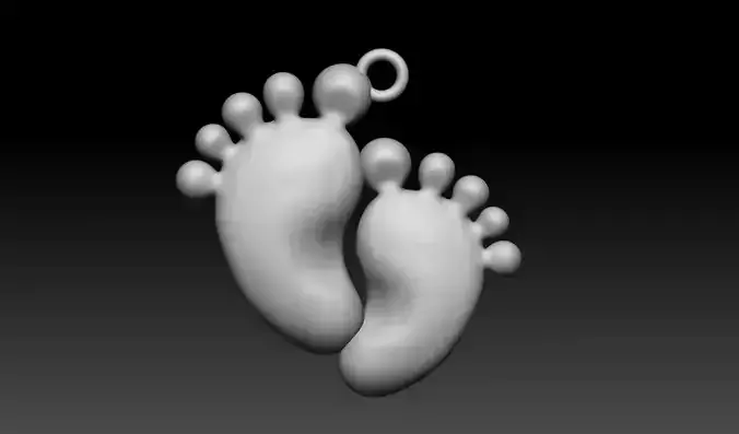Feet Pendant 3D Printable Model