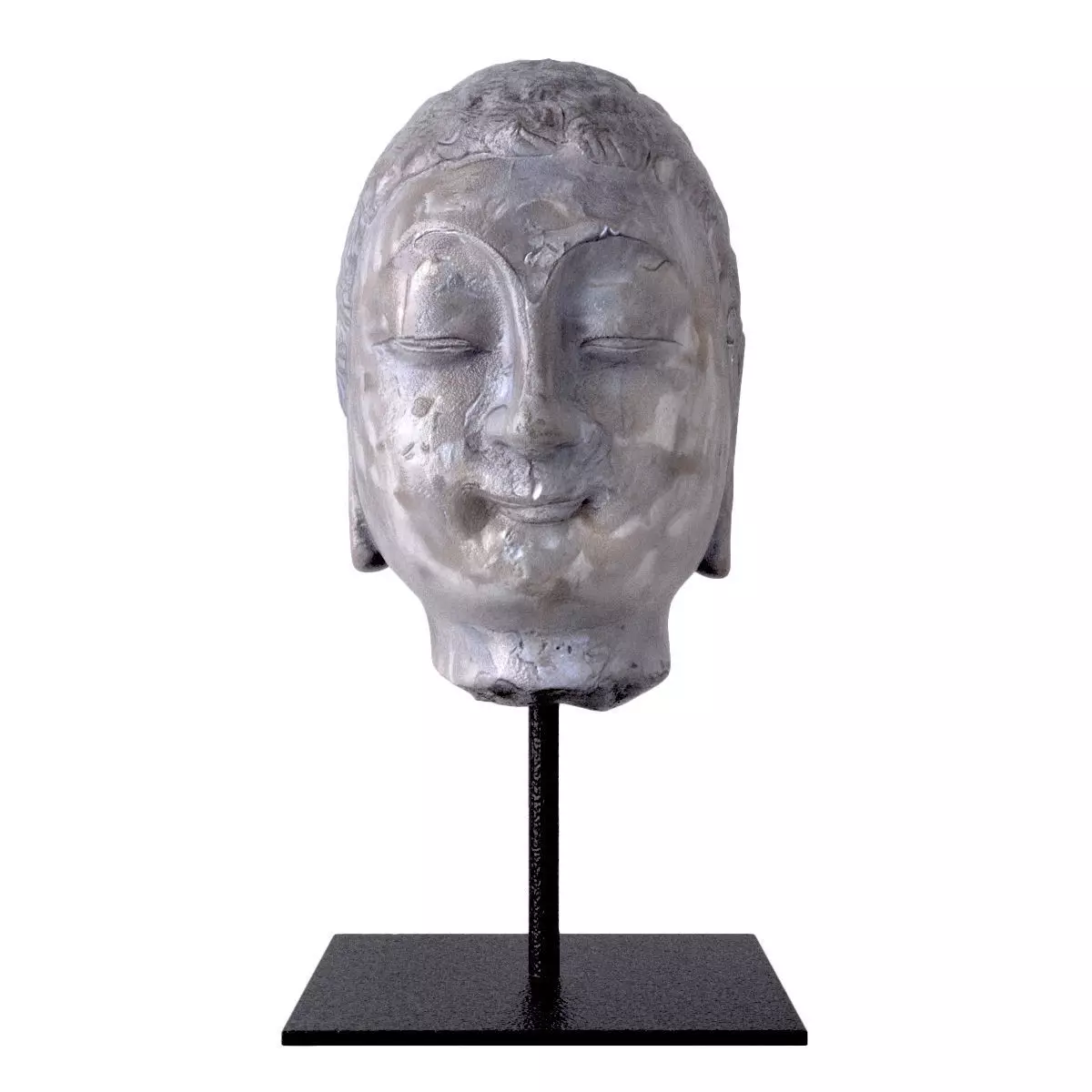 Antique Stone Buddha Head 3D model_0