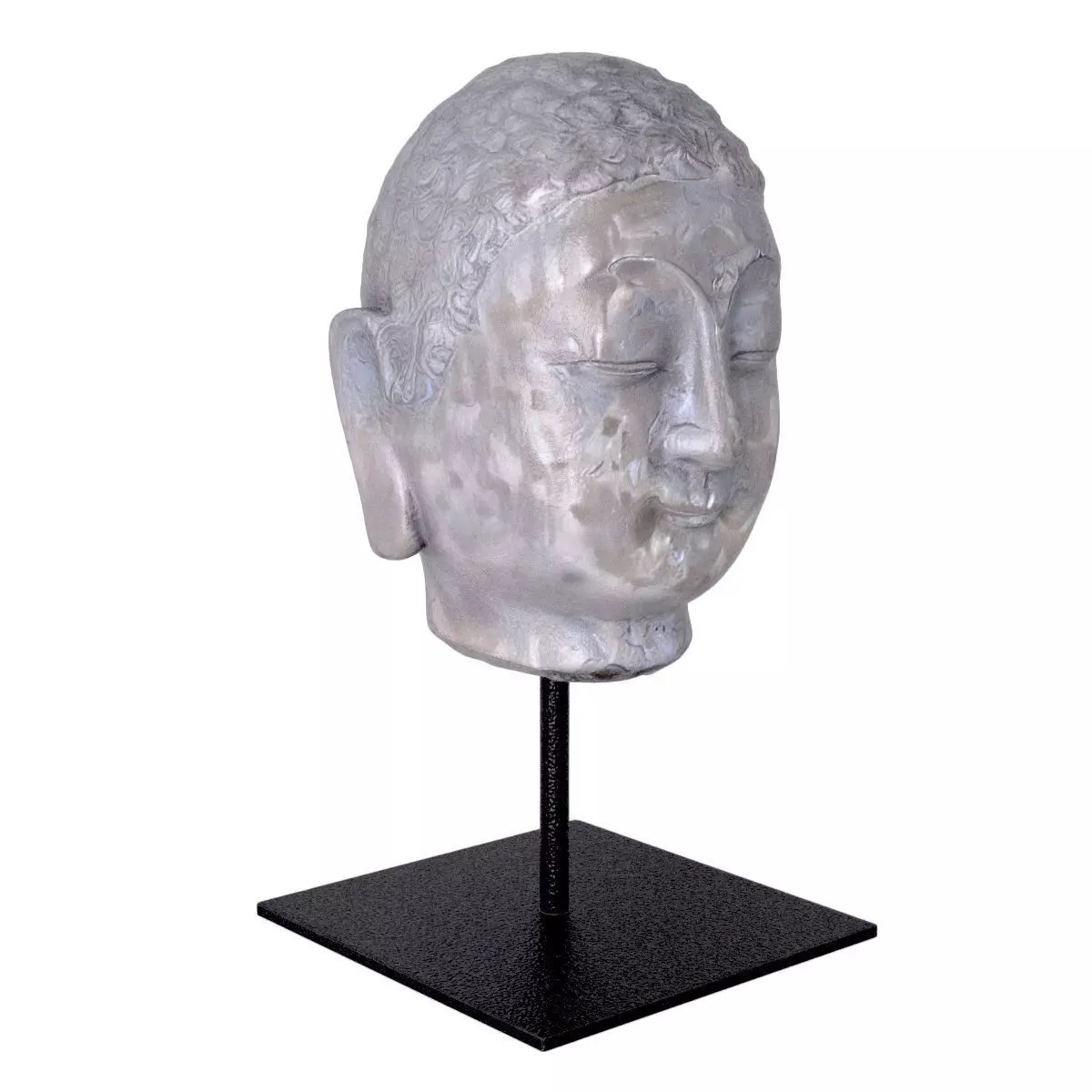 Antique Stone Buddha Head 3D model_2