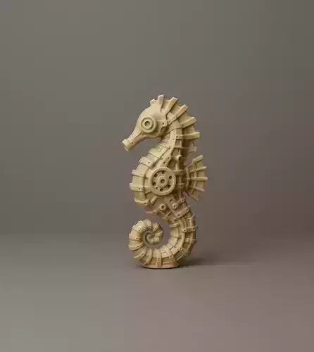 Mechanized Seahorse Sculpture