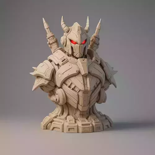 Sci-fi Armored Warrior 3D Print Model