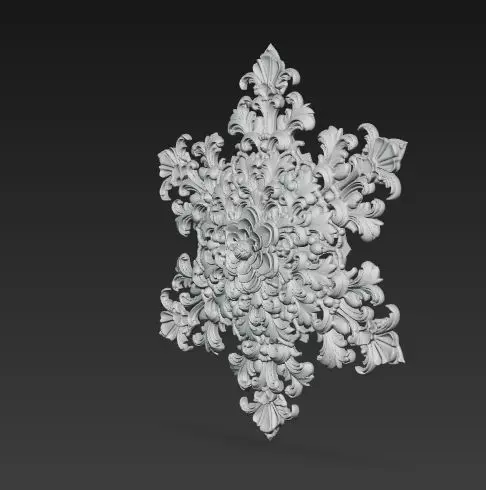 Christmas Star Decorative Medallion 3D Model 3D print model_5