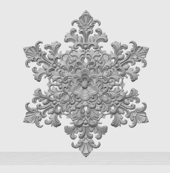 Christmas Star Decorative Medallion 3D Model 3D print model_17
