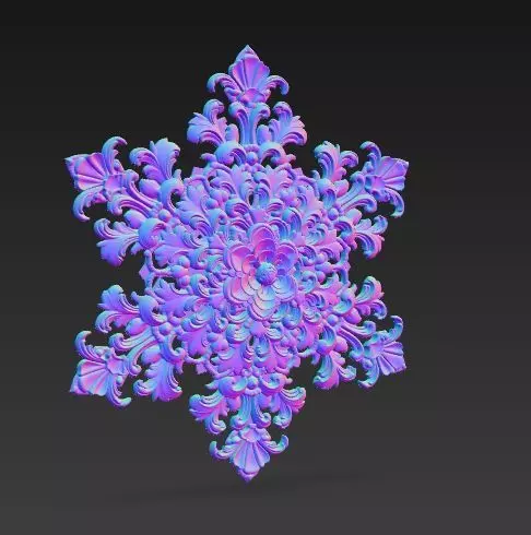 Christmas Star Decorative Medallion 3D Model 3D print model_8