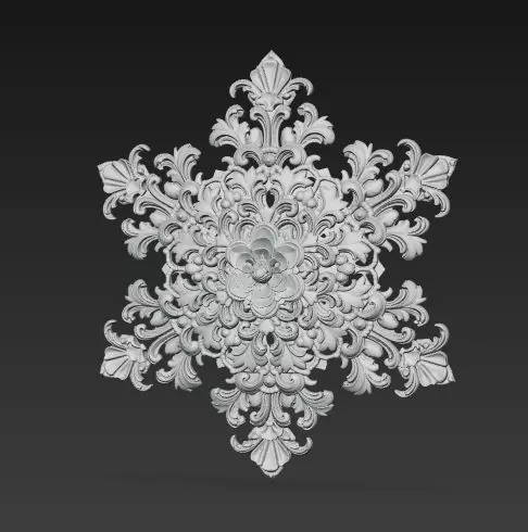 Christmas Star Decorative Medallion 3D Model 3D print model_6