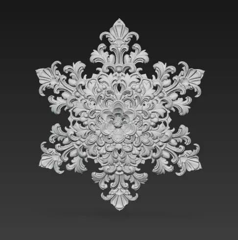 Christmas Star Decorative Medallion 3D Model 3D print model_37