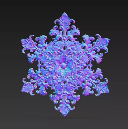 Christmas Star Decorative Medallion 3D Model 3D print model_7