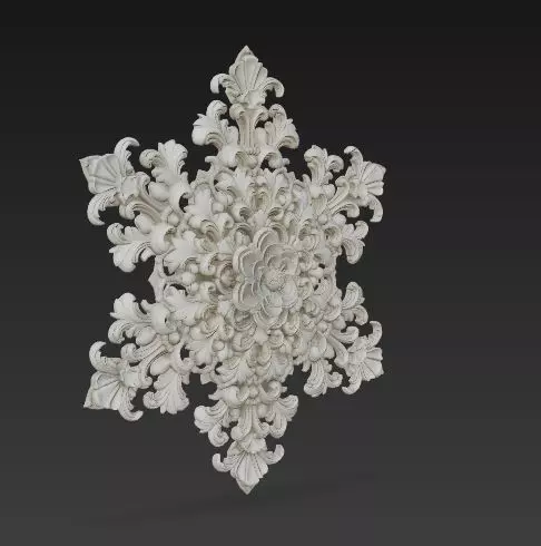 Christmas Star Decorative Medallion 3D Model 3D print model_32