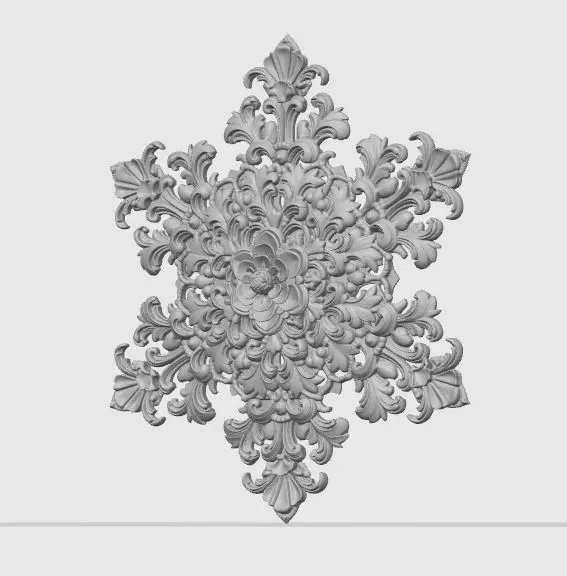 Christmas Star Decorative Medallion 3D Model 3D print model_28